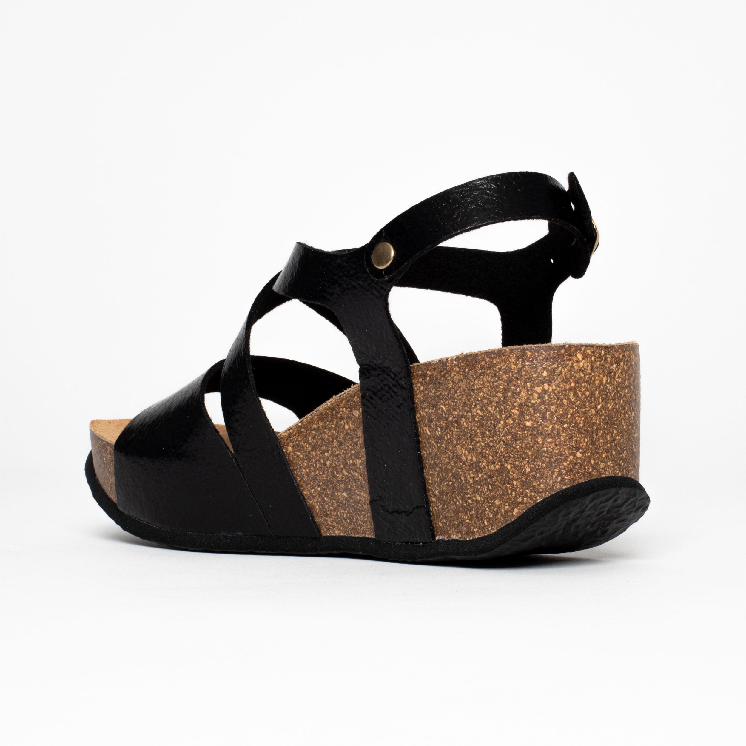 Malaga Black Wedge and Semi-Wedge Sandals