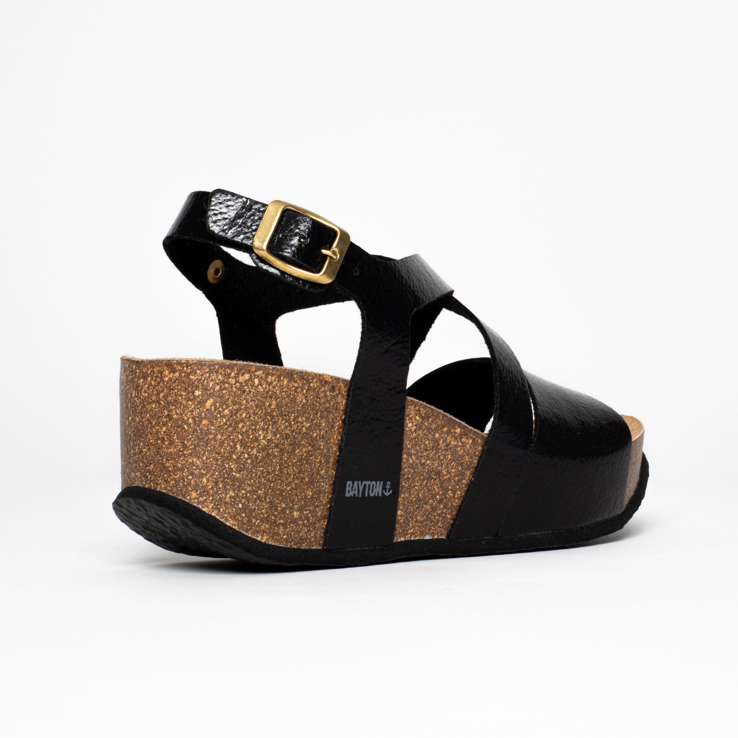 Malaga Black Wedge and Semi-Wedge Sandals