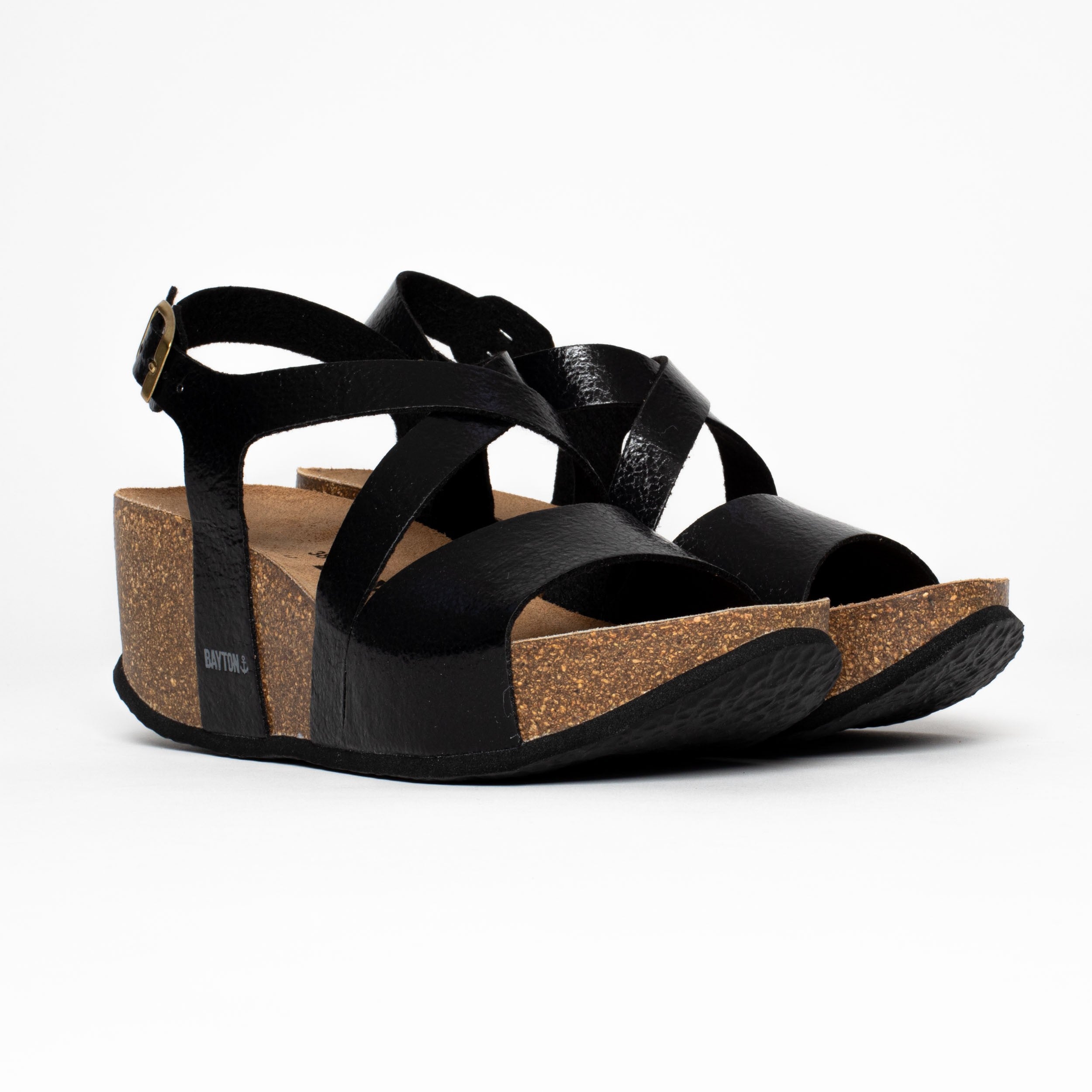 Malaga Black Wedge and Semi-Wedge Sandals