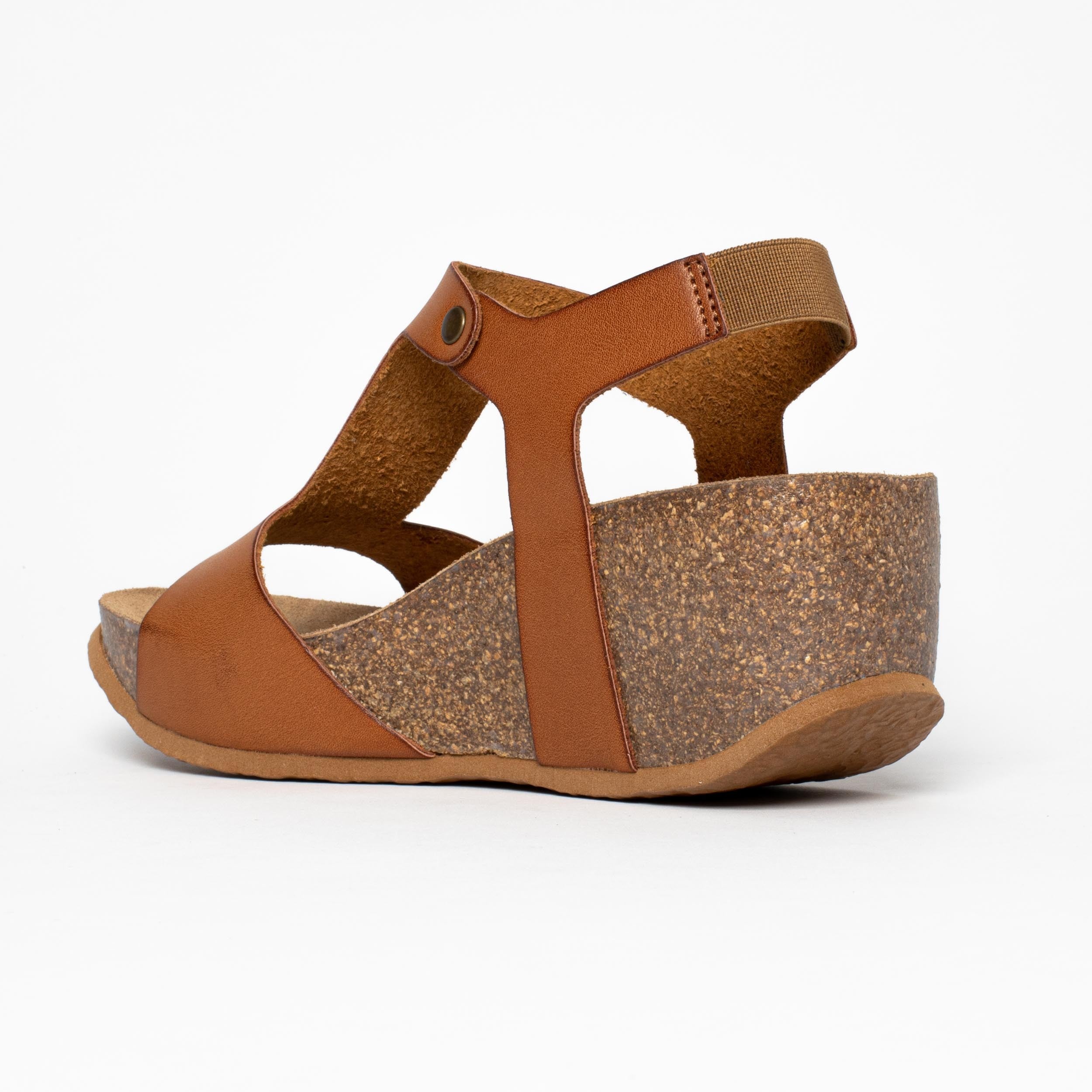 Madrida Camel Wedge and Semi-Wedge Sandals