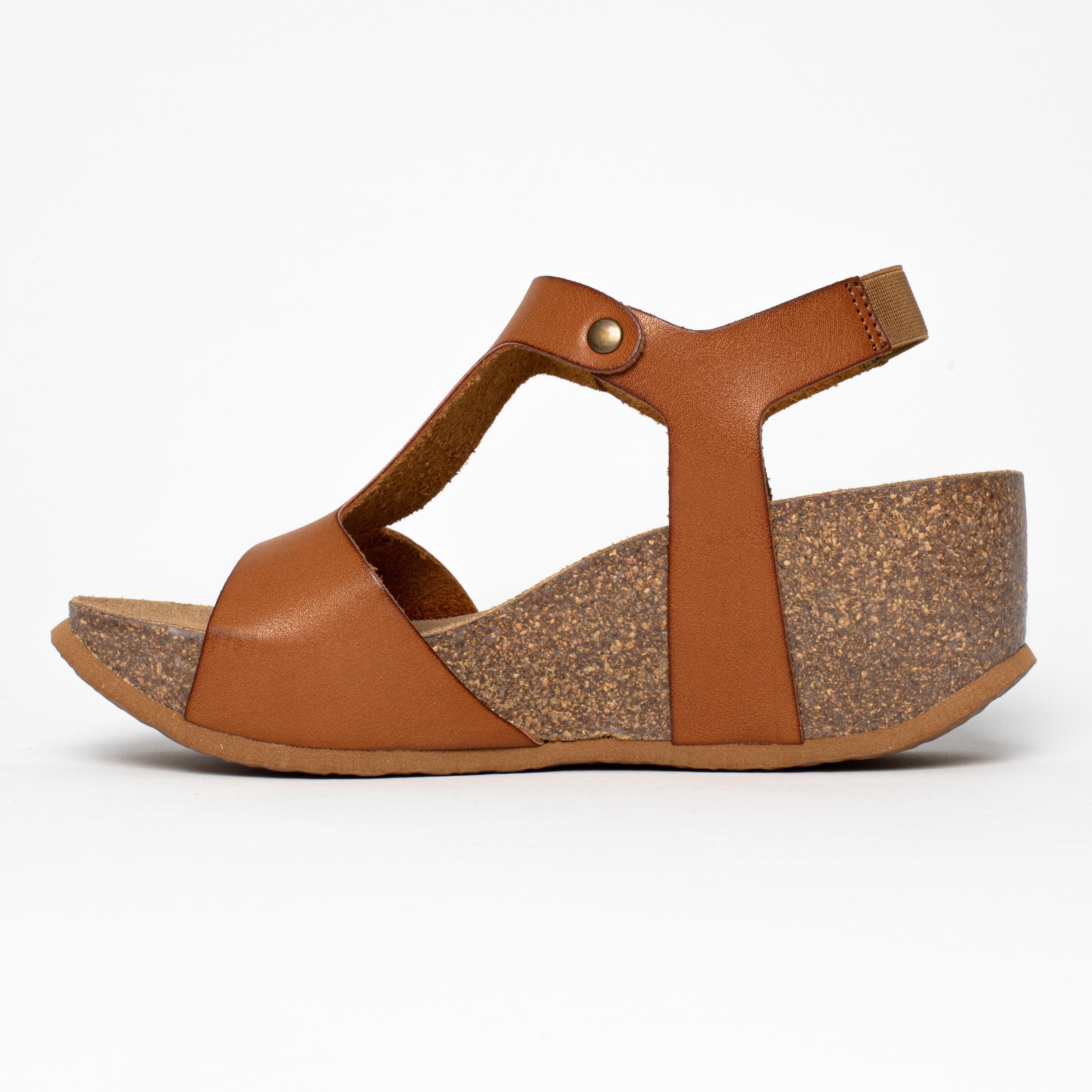 Madrida Camel Wedge and Semi-Wedge Sandals