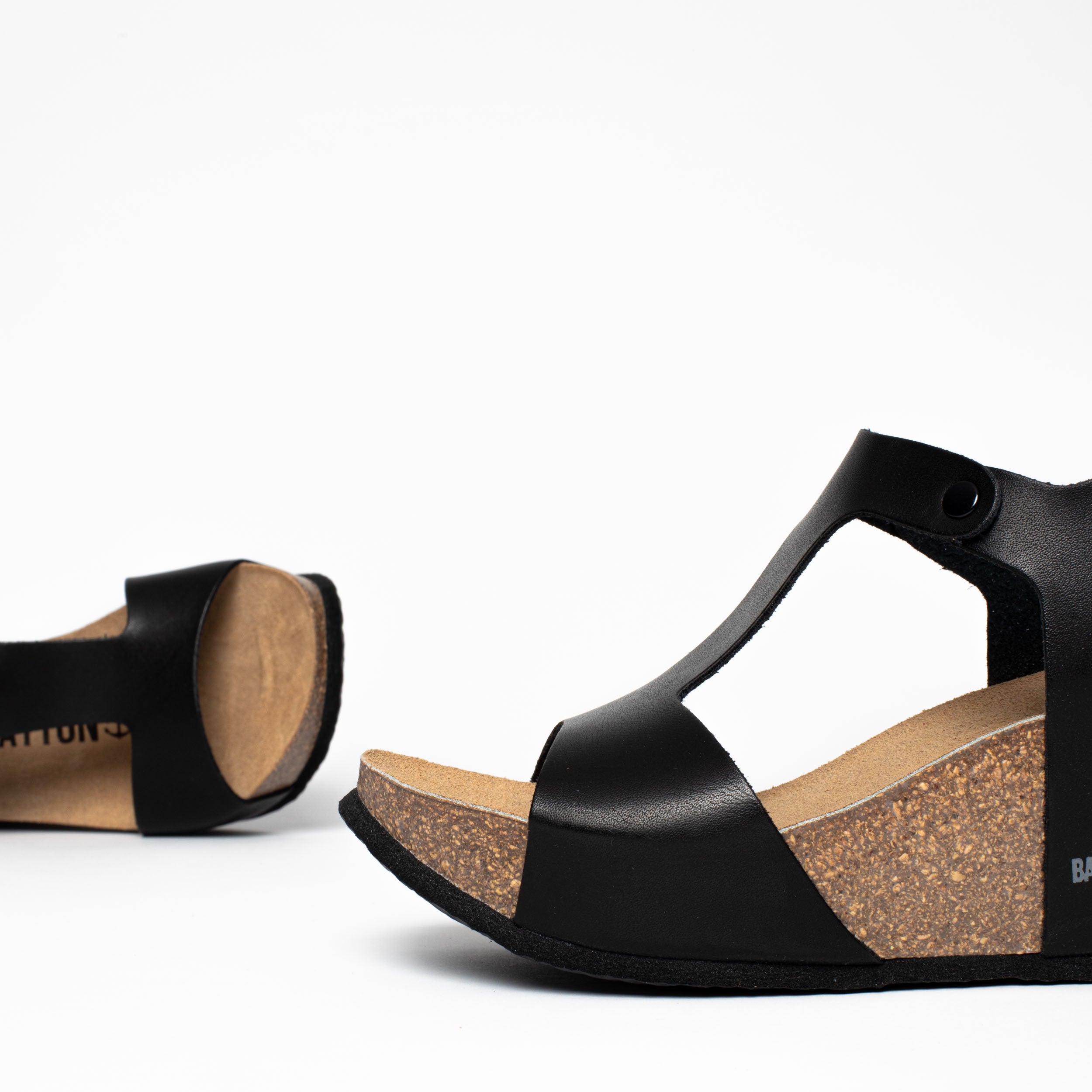 Madrida Black Wedge and Semi-Wedge Sandals