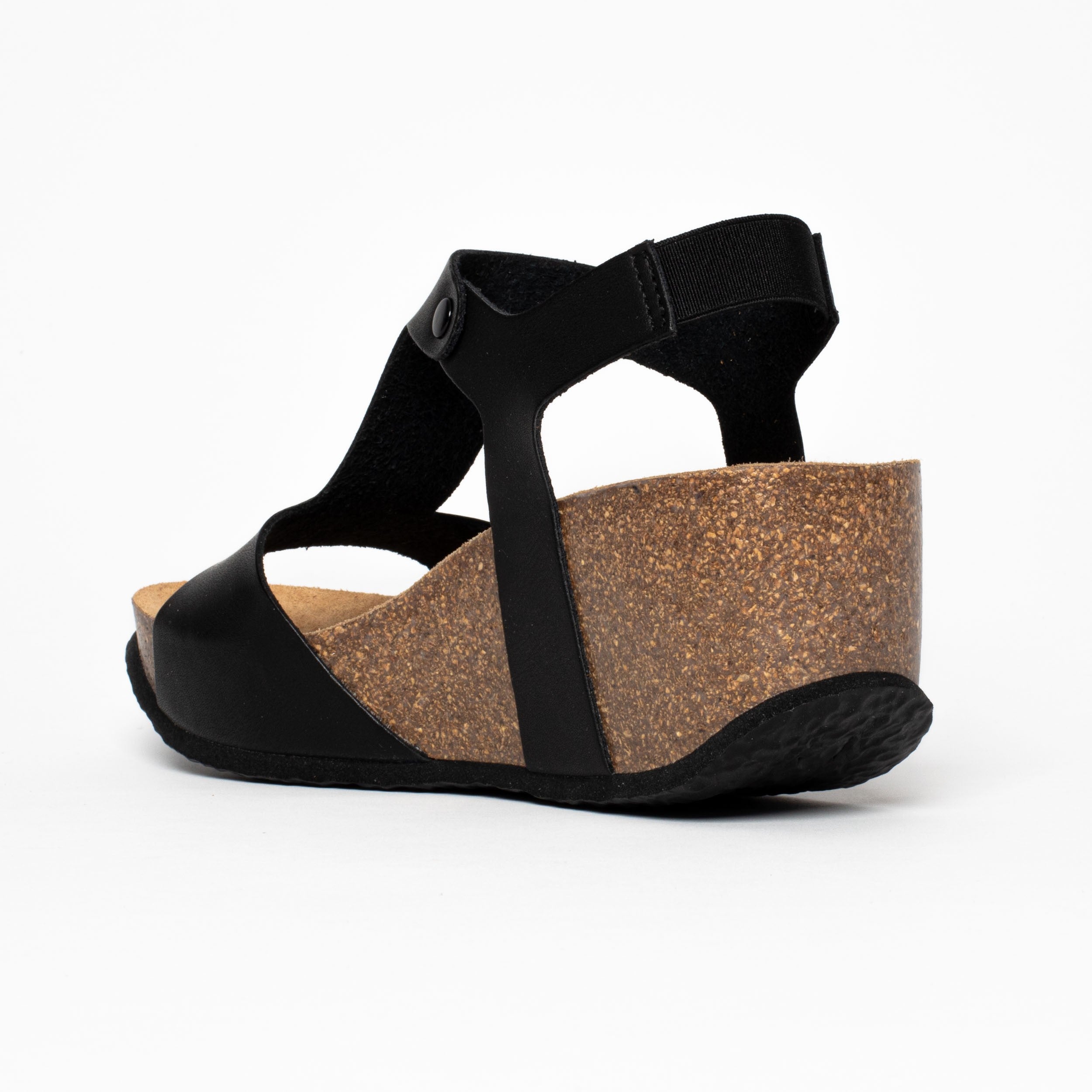 Madrida Black Wedge and Semi-Wedge Sandals