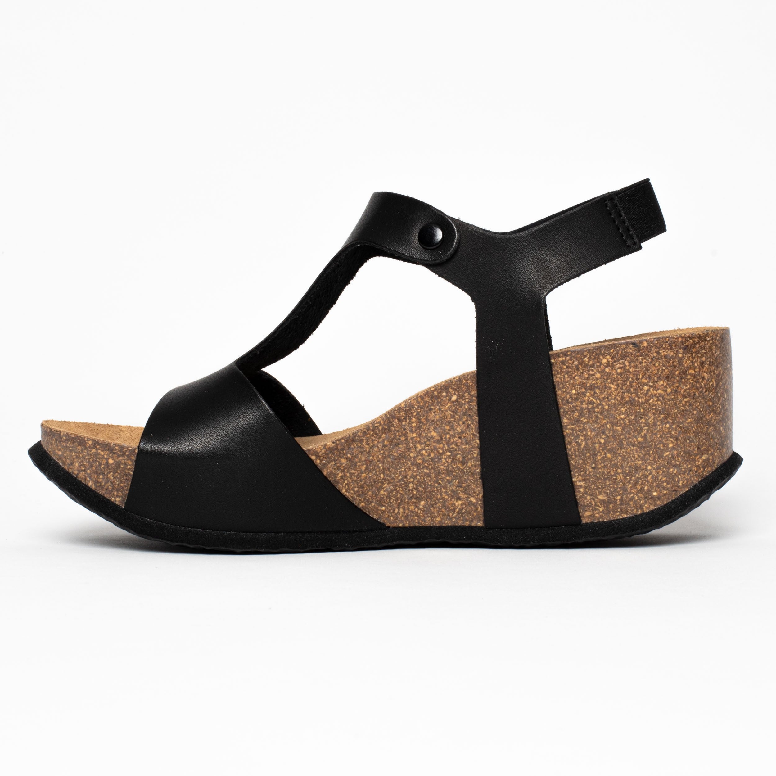 Madrida Black Wedge and Semi-Wedge Sandals