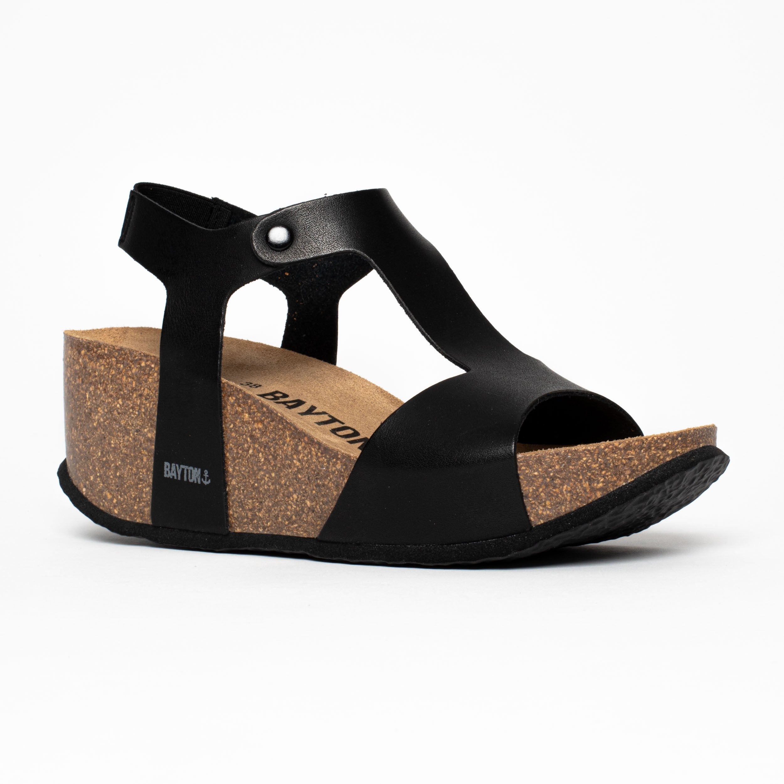 Madrida Black Wedge and Semi-Wedge Sandals