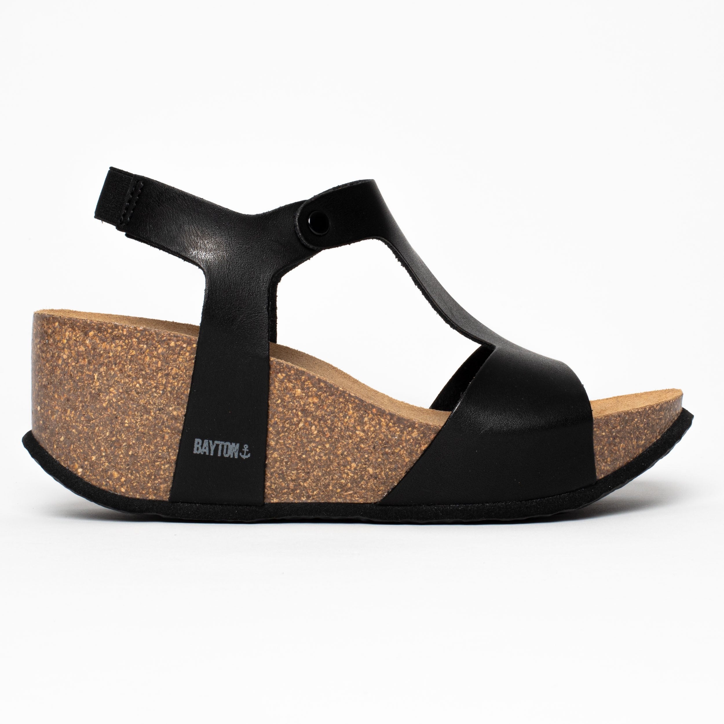 Sandalias Madrida Cuña Y Semicuña Negro