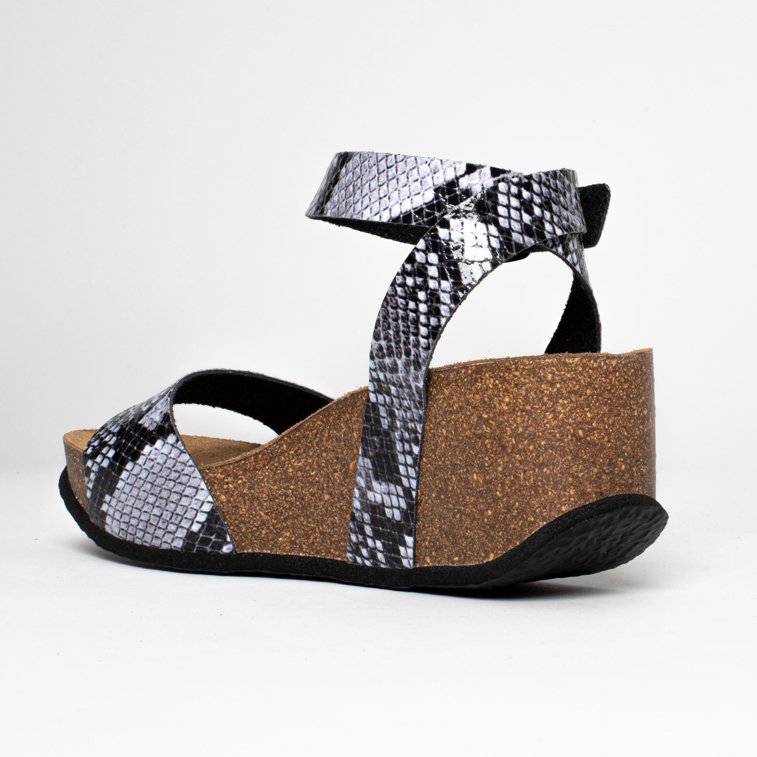 Sol Grey Python Wedge and Semi-Wedge Sandals