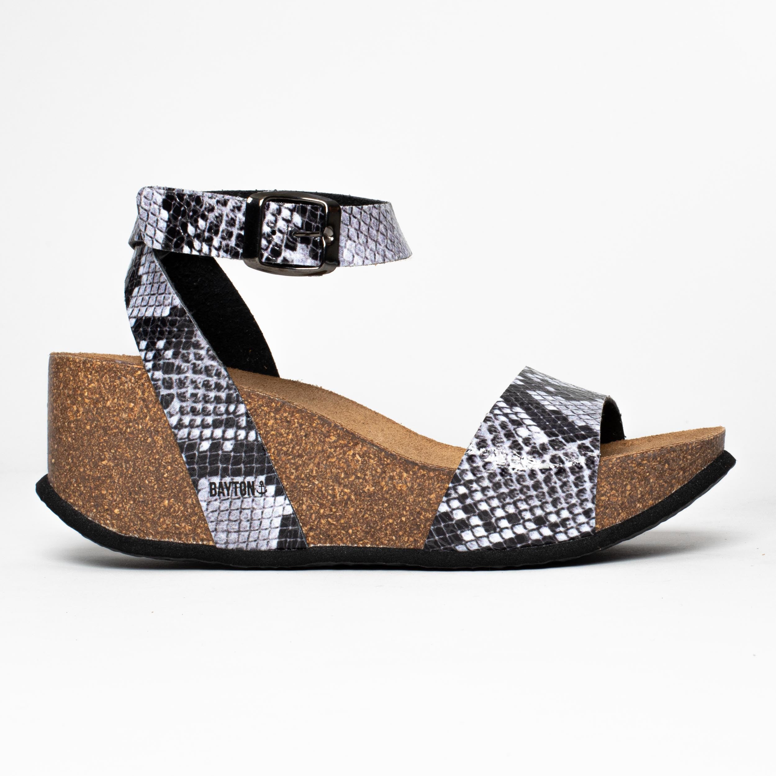 Sol Grey Python Wedge and Semi-Wedge Sandals