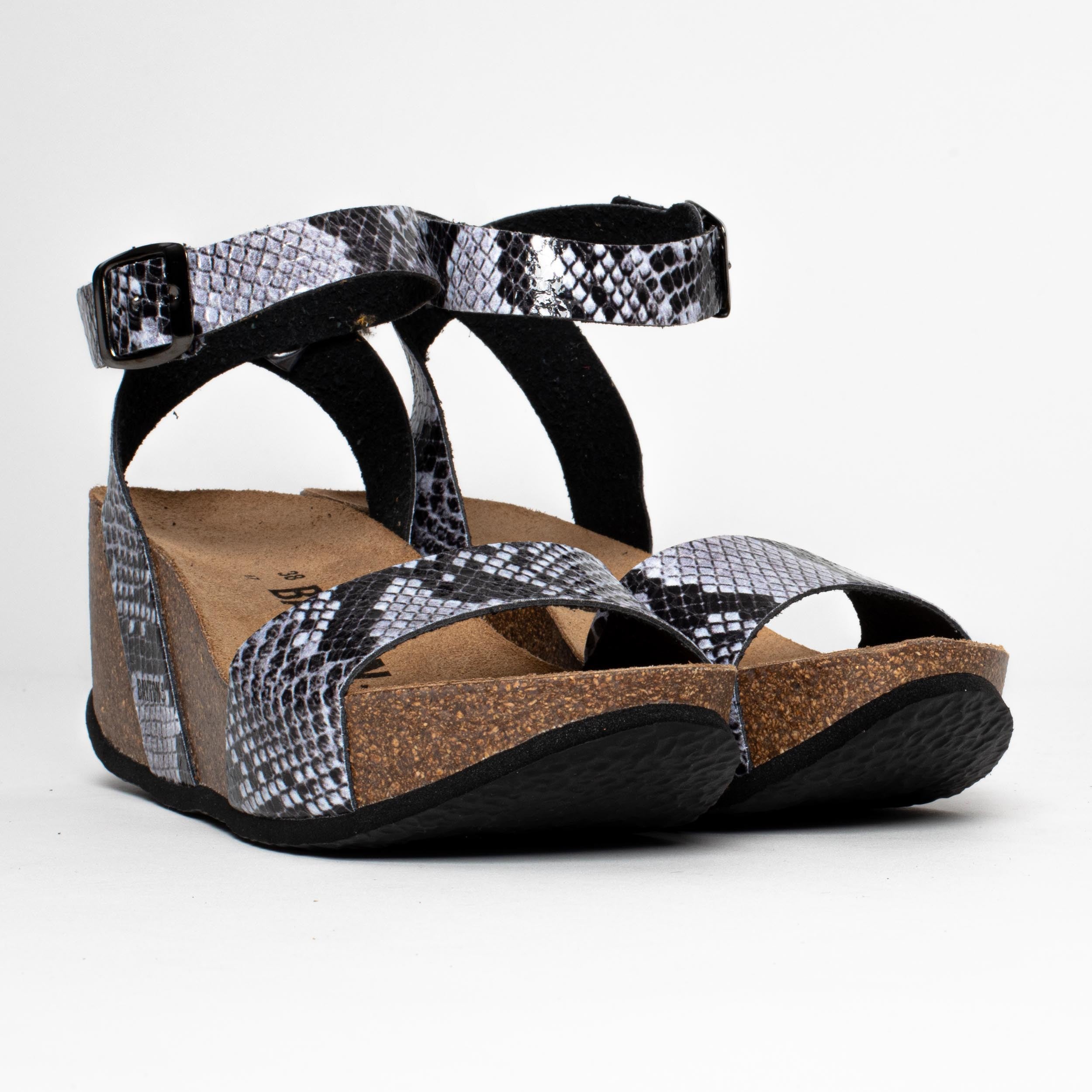 Sol Grey Python Wedge and Semi-Wedge Sandals