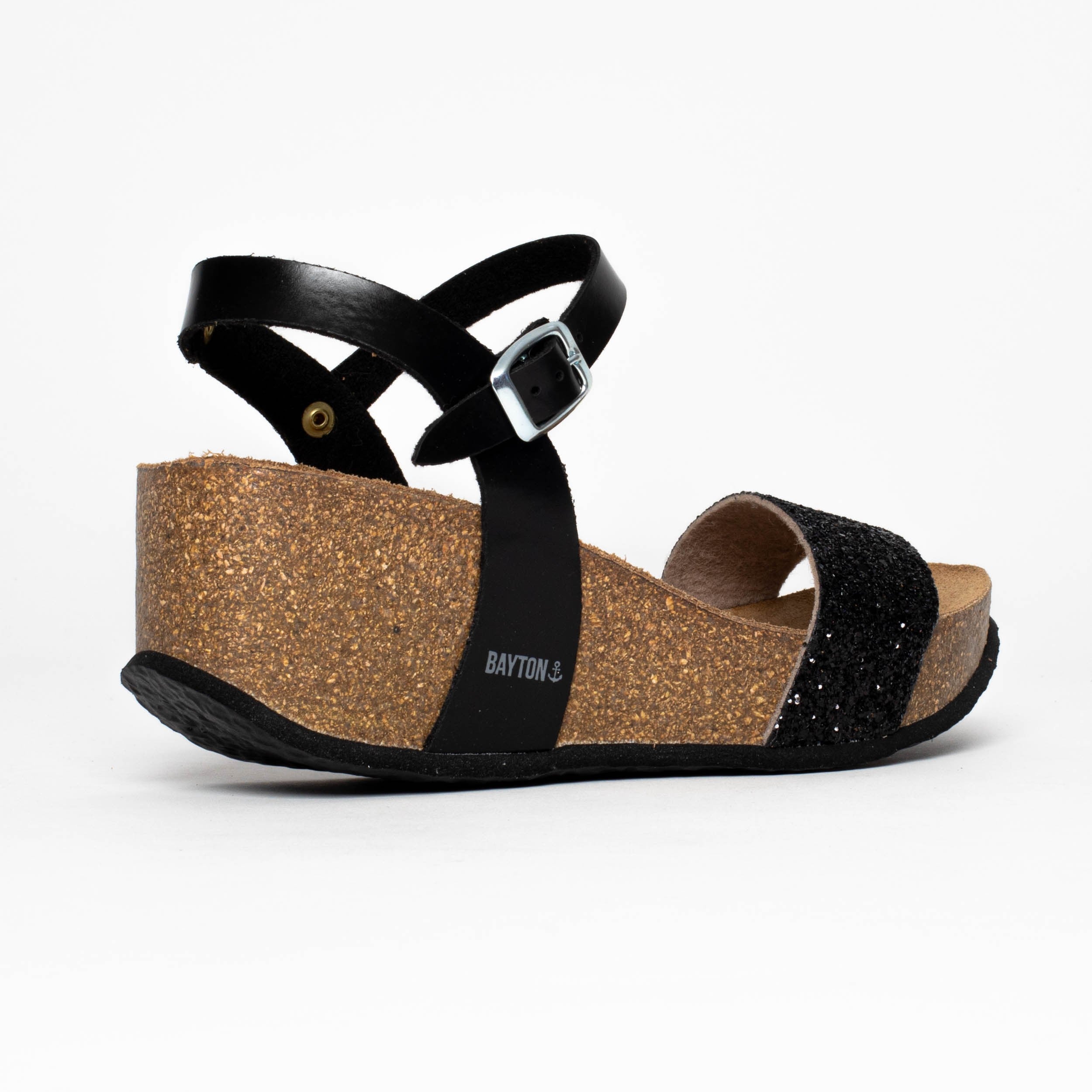 Sandalias Hyas De Cuña Y Semicuña Negro