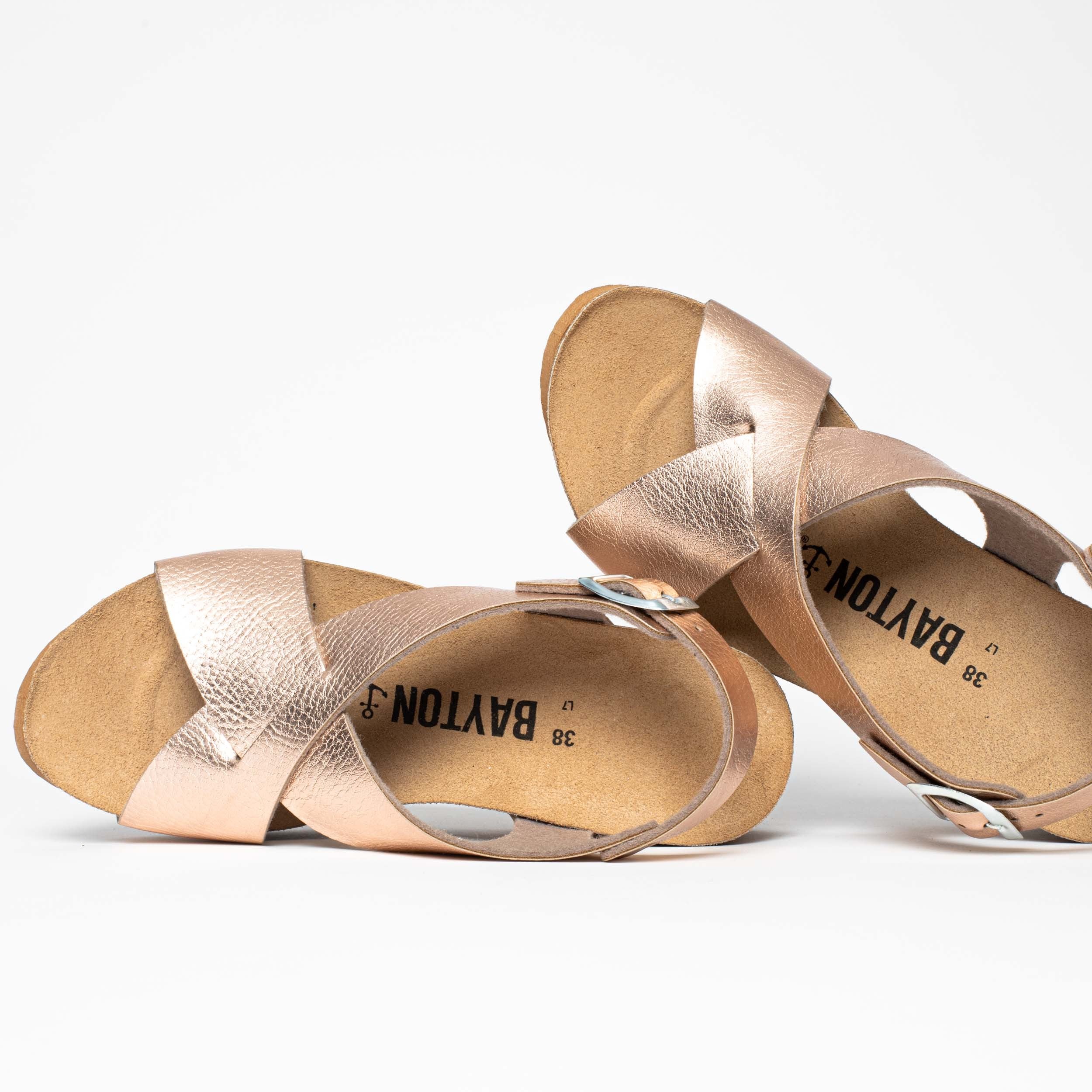 Jerez Rose Gold Wedge and Semi-Wedge Sandals