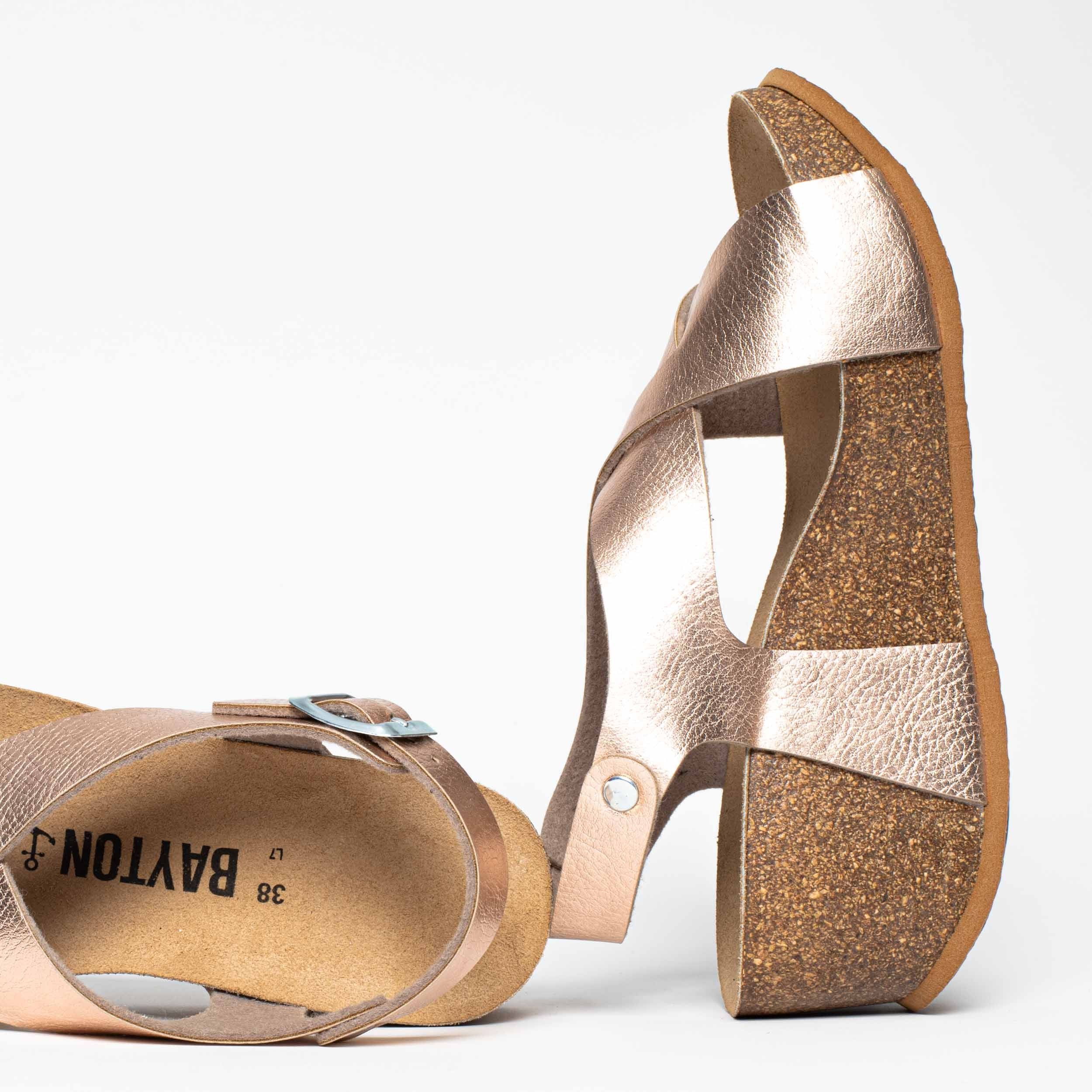 Jerez Rose Gold Wedge and Semi-Wedge Sandals