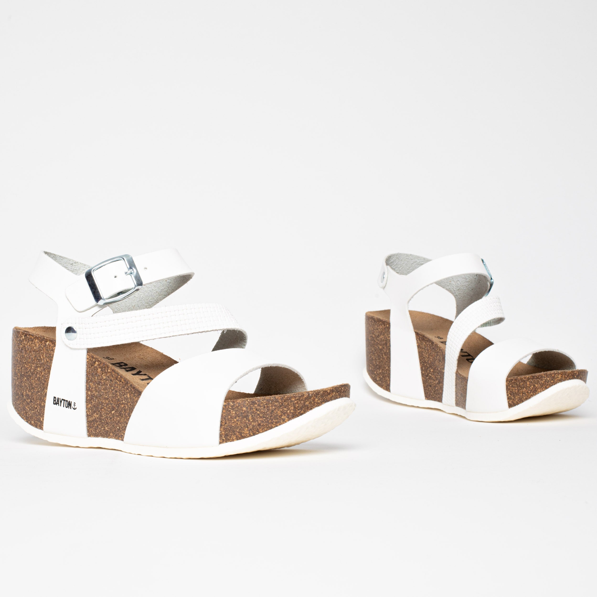 Melilla White Wedge and Semi-Wedge Sandals