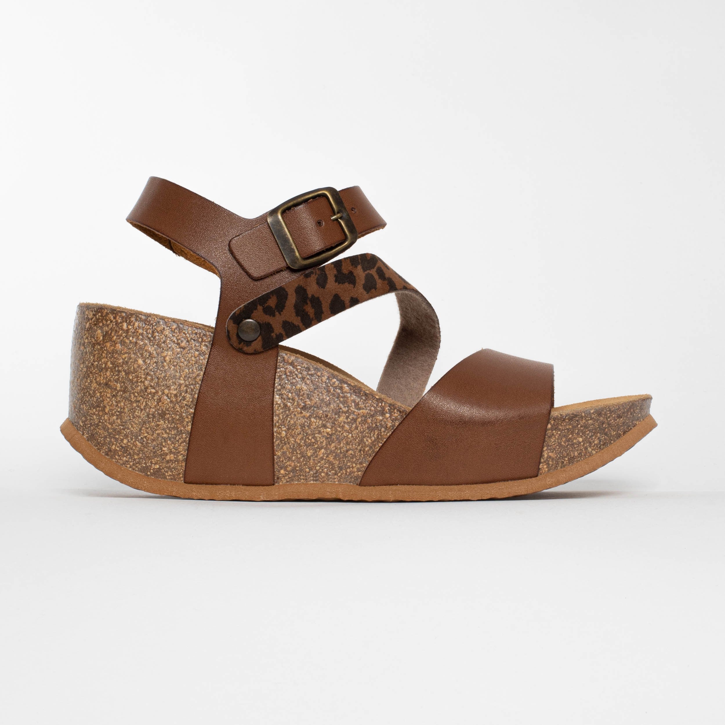 Melilla Camel Wedge and Semi-Wedge Sandals