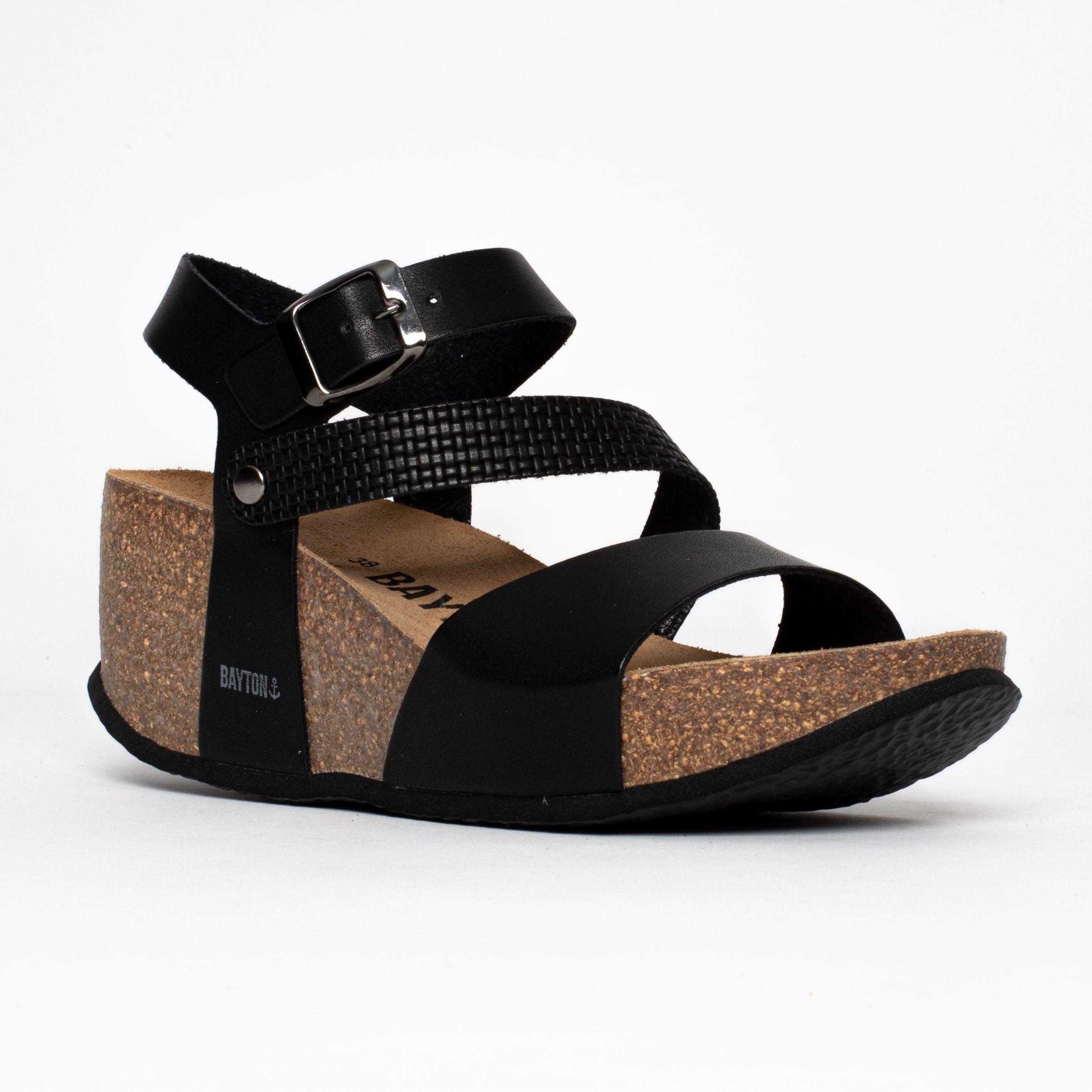 Melilla Black Wedge and Semi-Wedge Sandals