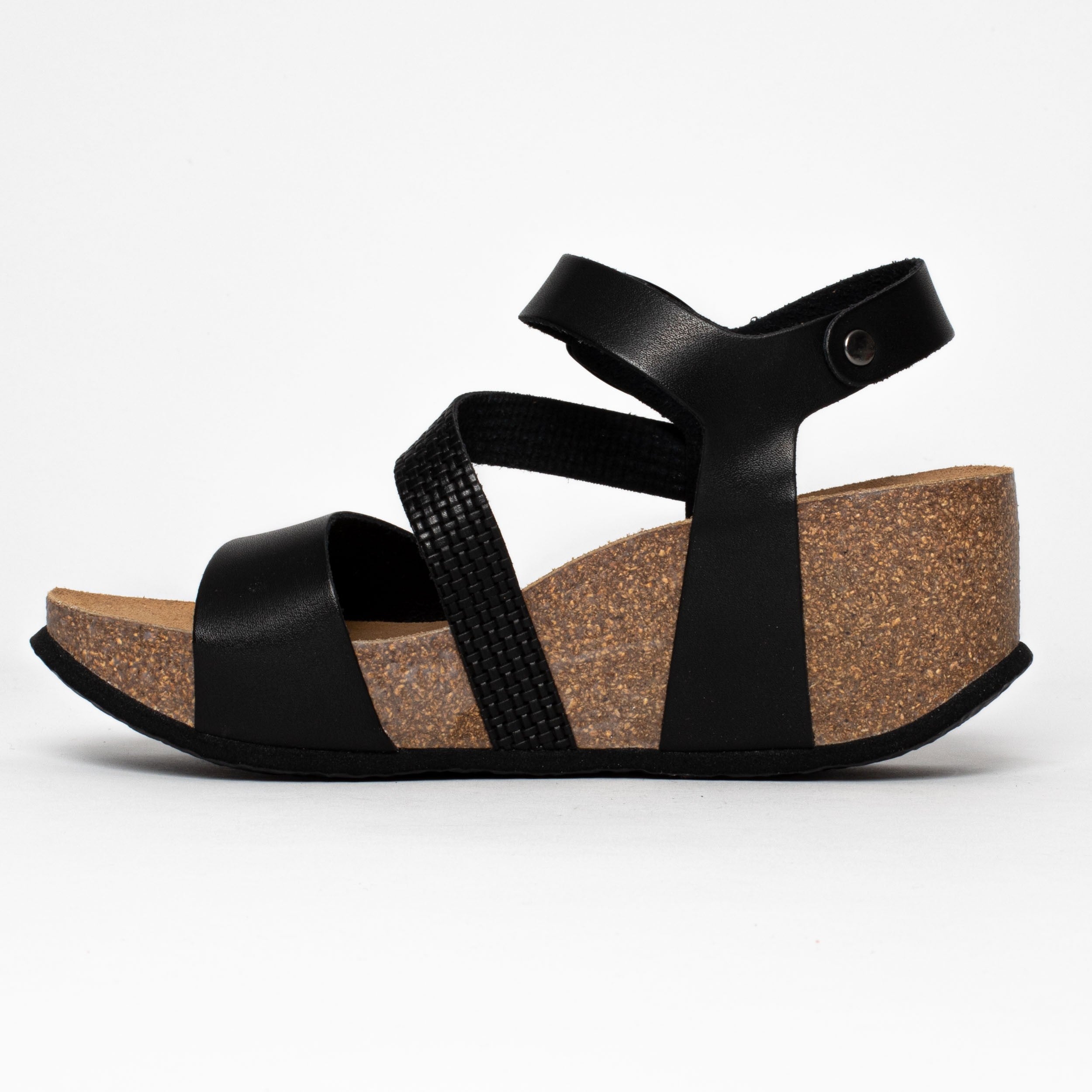 Melilla Black Wedge and Semi-Wedge Sandals