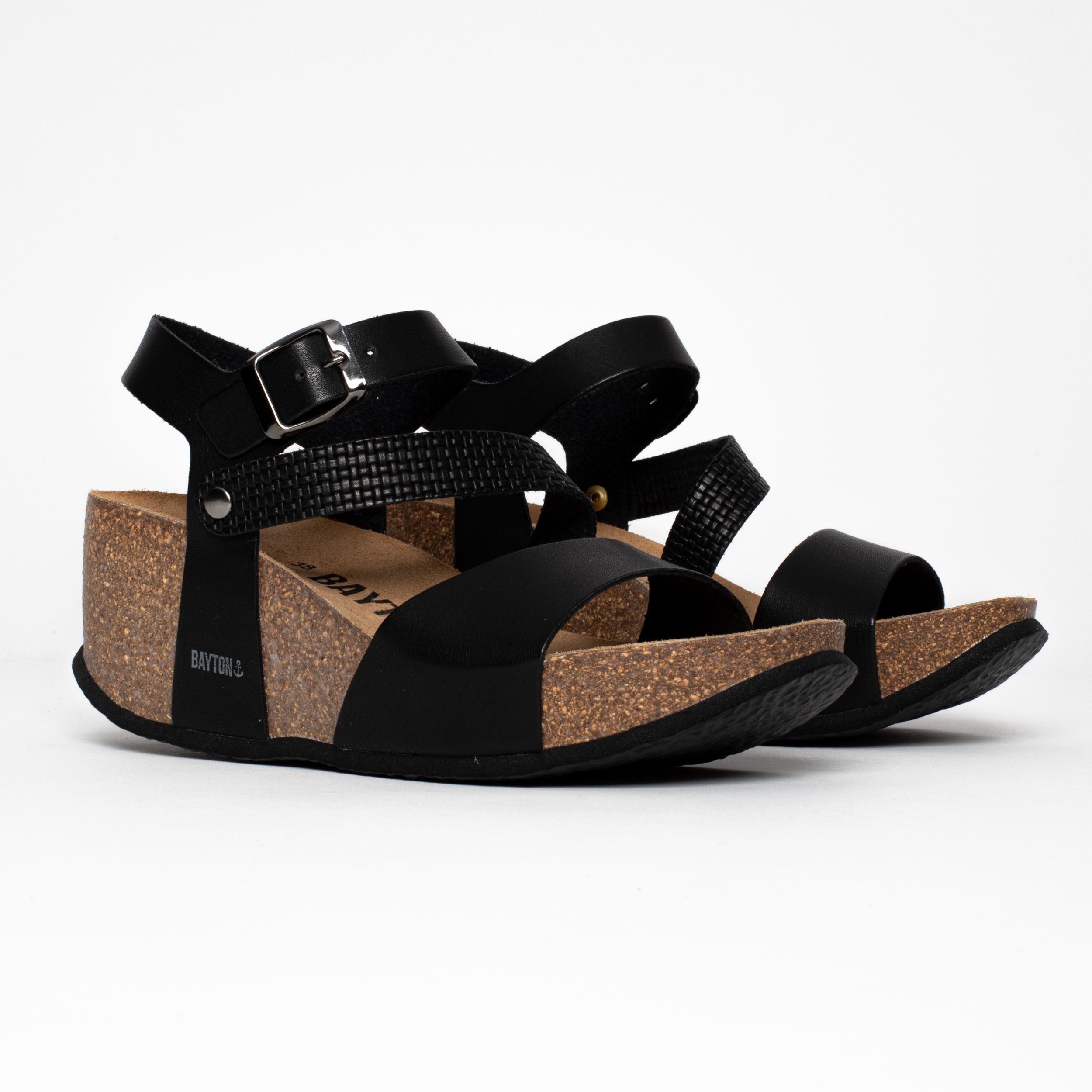 Melilla Black Wedge and Semi-Wedge Sandals