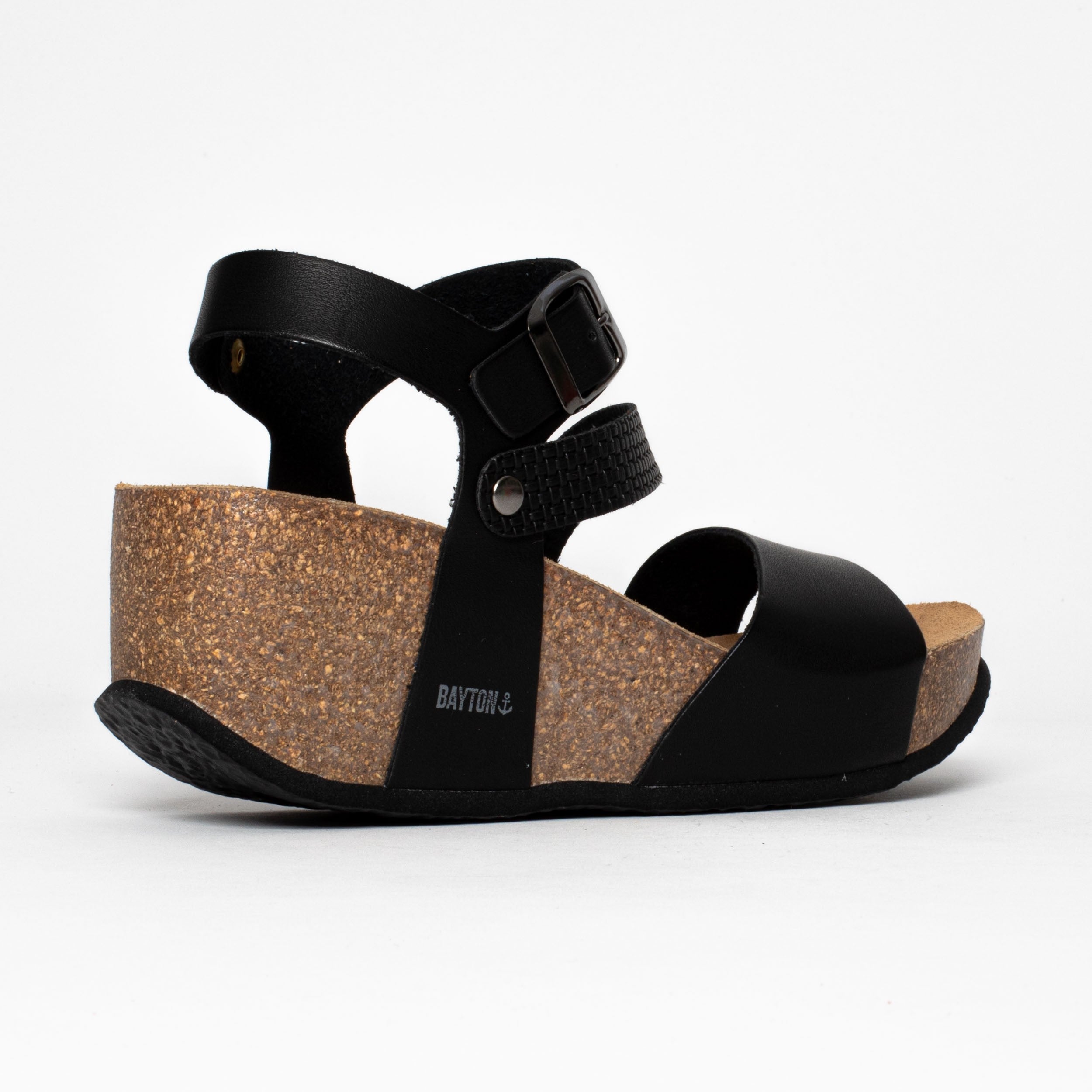 Melilla Black Wedge and Semi-Wedge Sandals