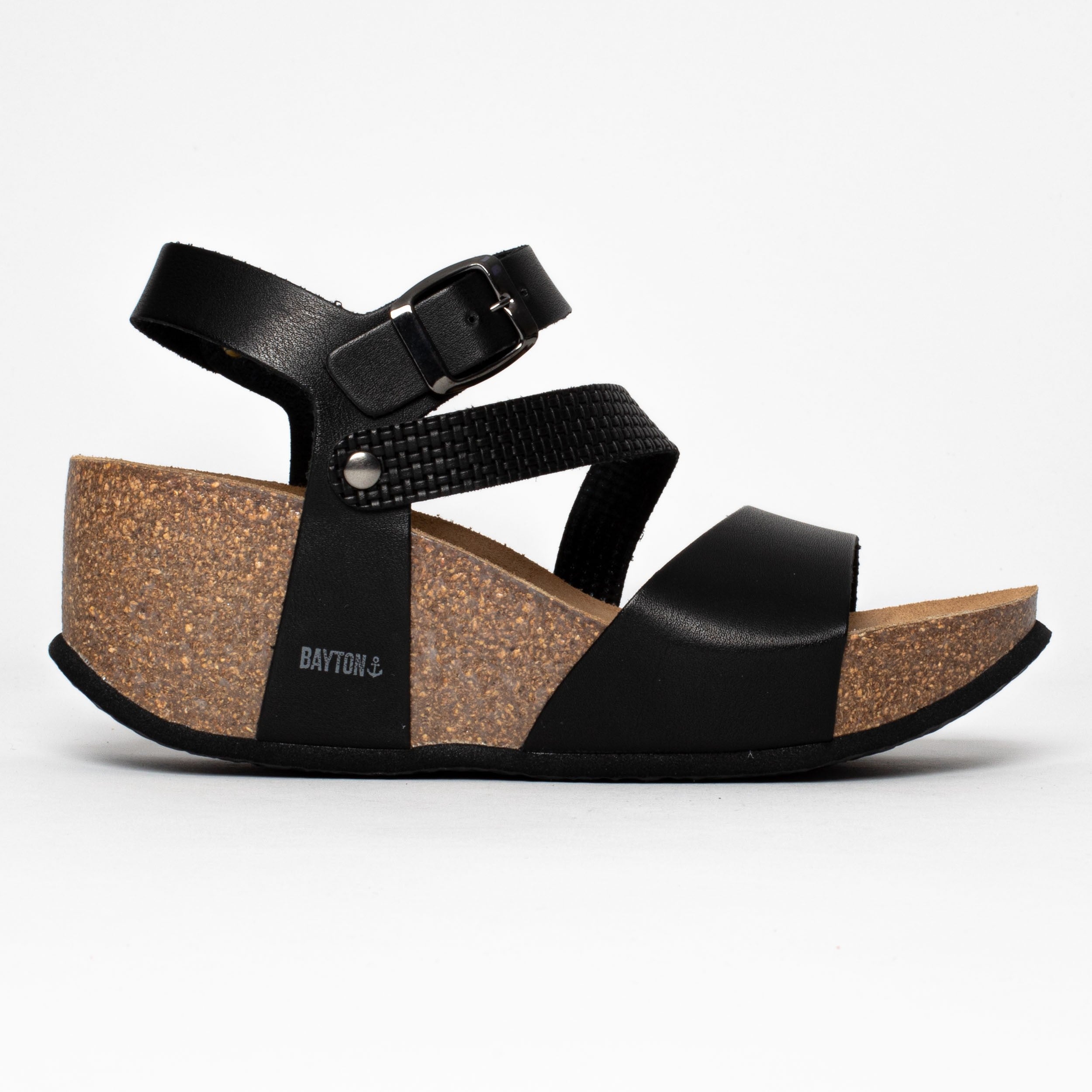 Melilla Black Wedge and Semi-Wedge Sandals