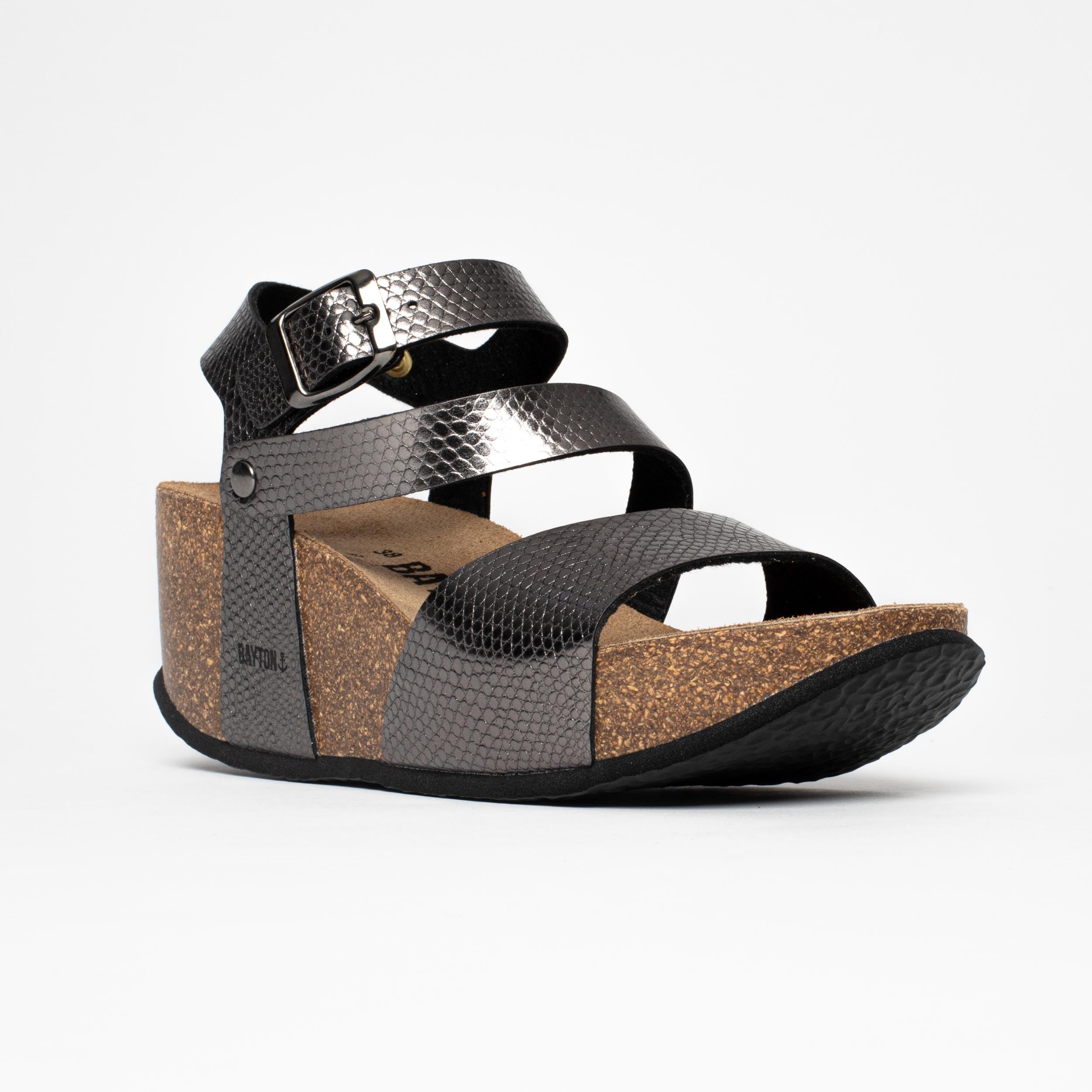 Melilla Pewter Wedge and Semi-Wedge Sandals