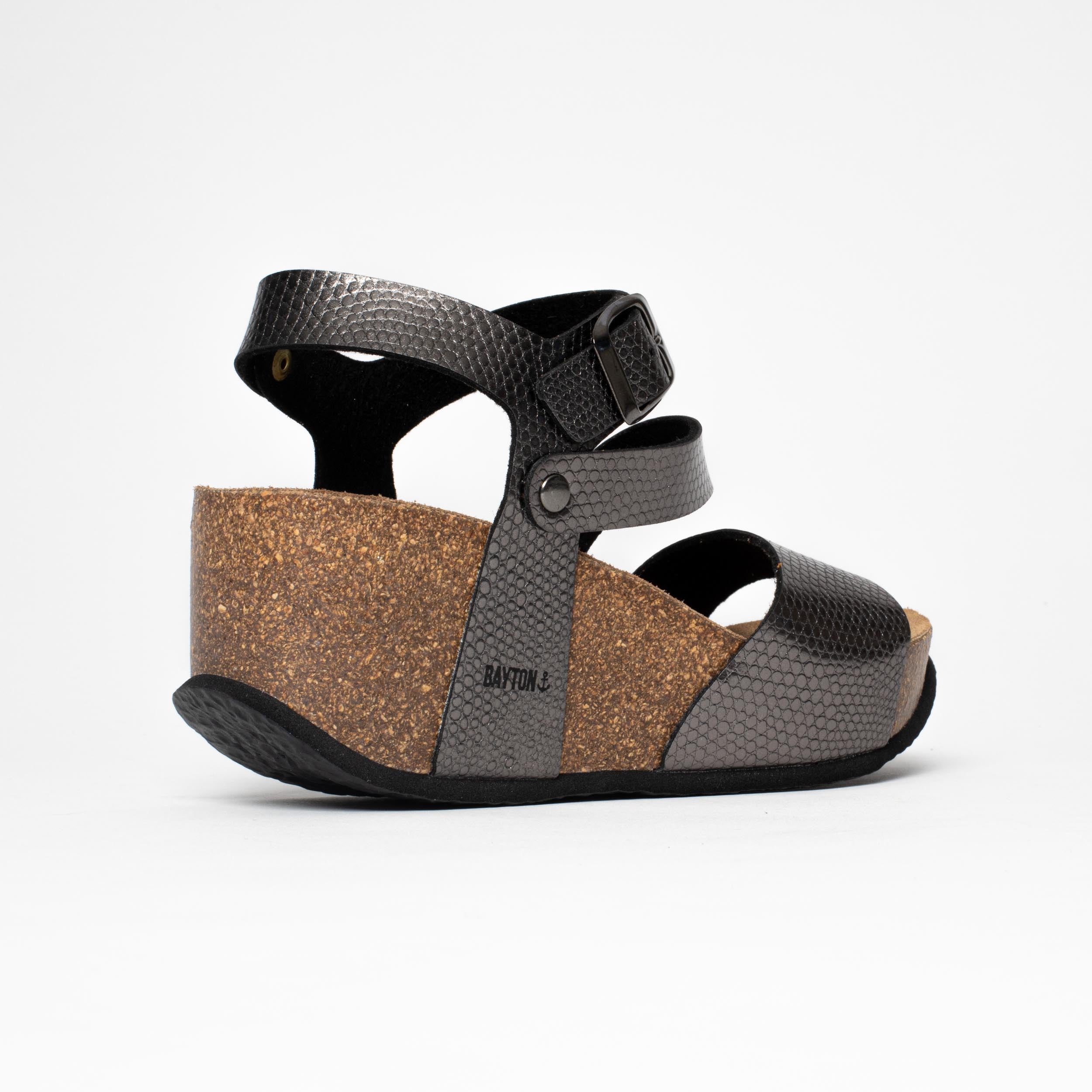 Melilla Pewter Wedge and Semi-Wedge Sandals