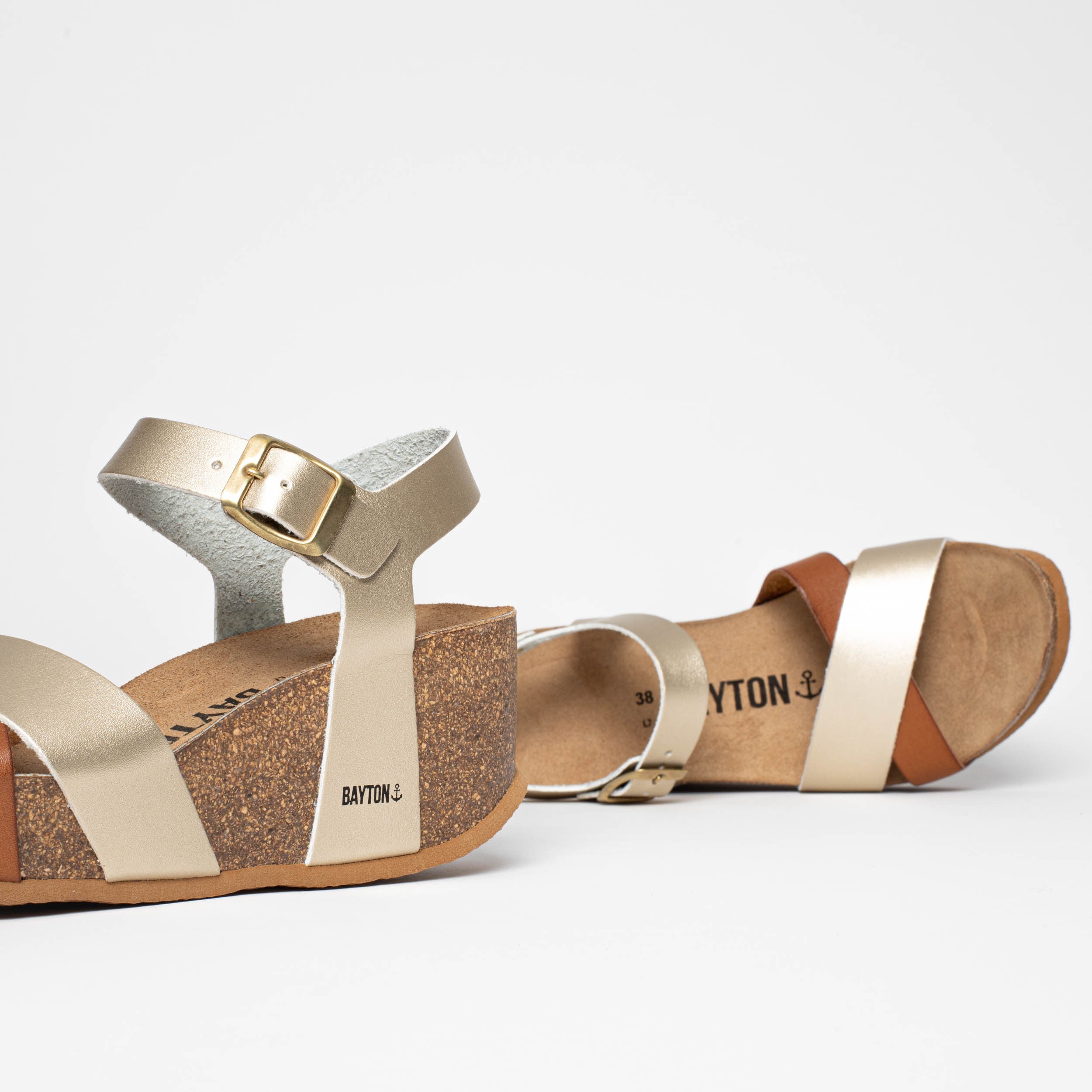 Minorca Camel Wedge and Semi-Wedge Sandals