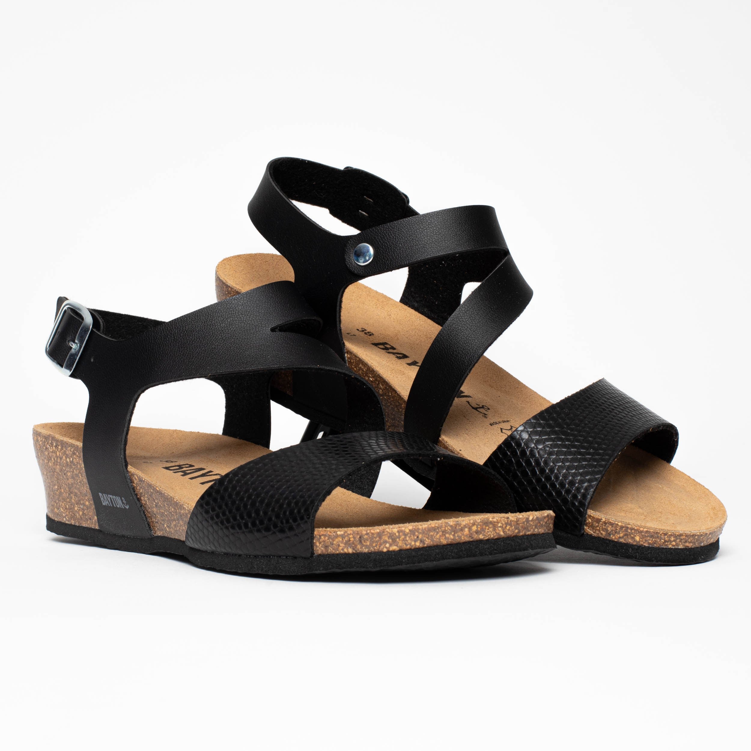 Reus Black Wedge and Semi-Wedge Sandals