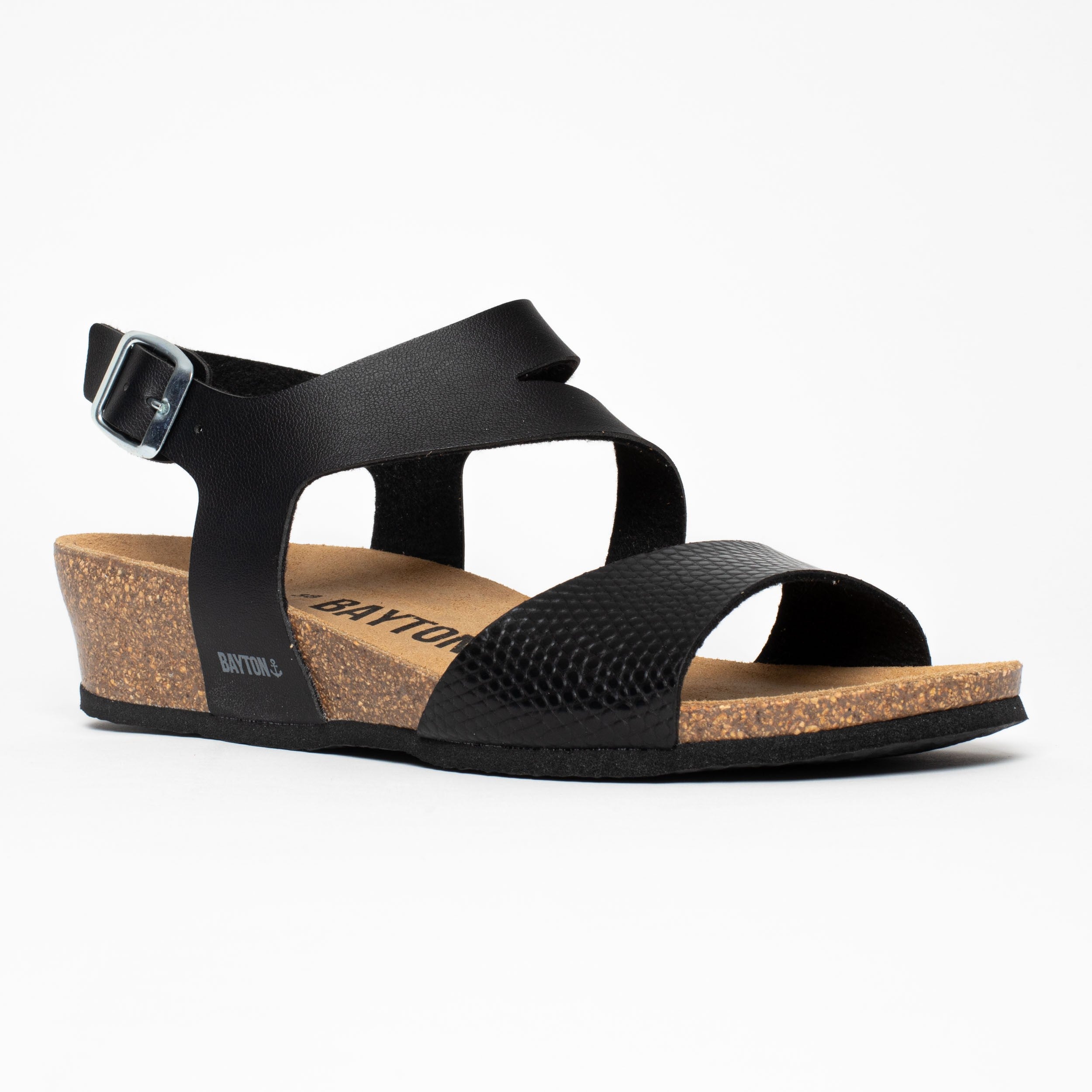 Reus Black Wedge and Semi-Wedge Sandals