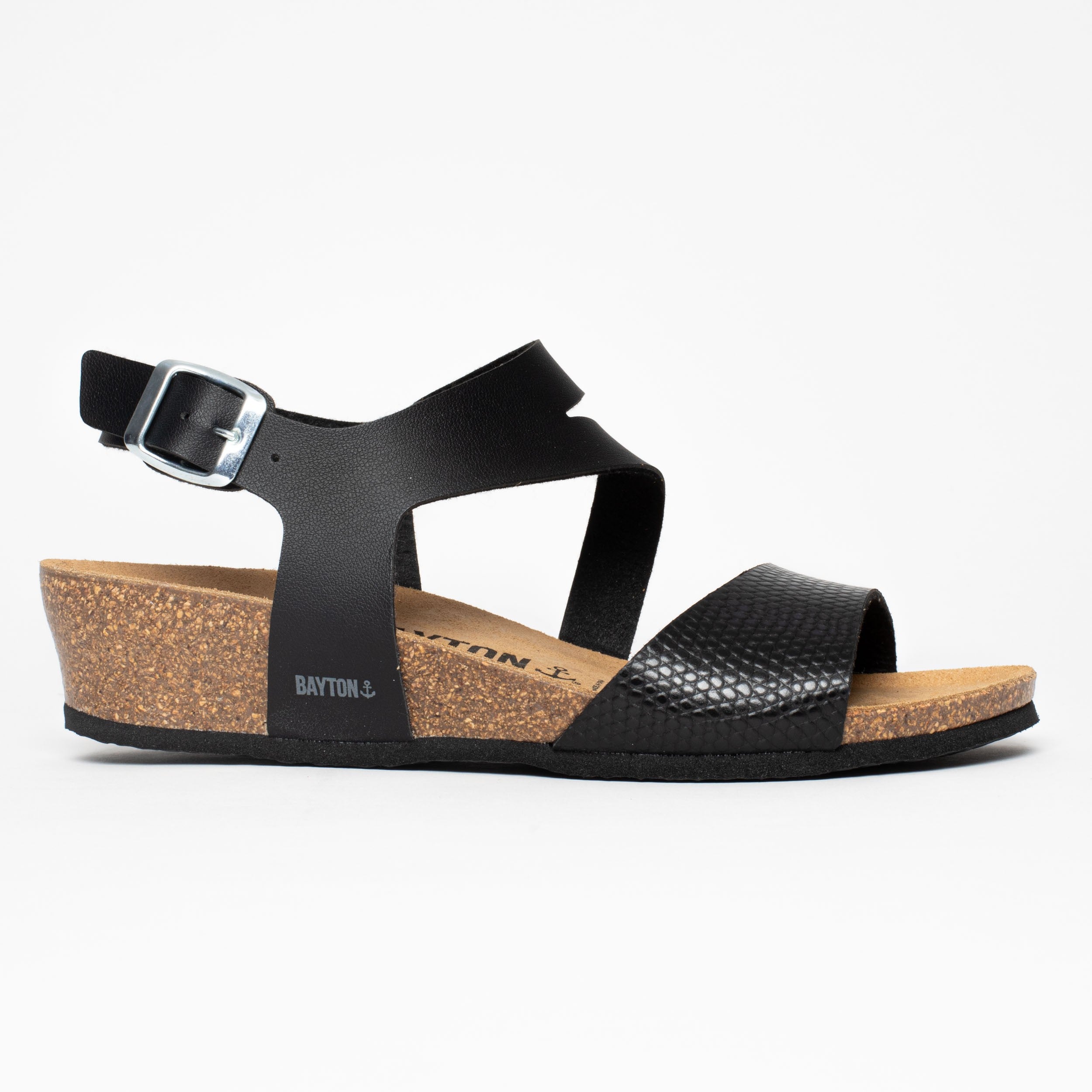 Reus Black Wedge and Semi-Wedge Sandals