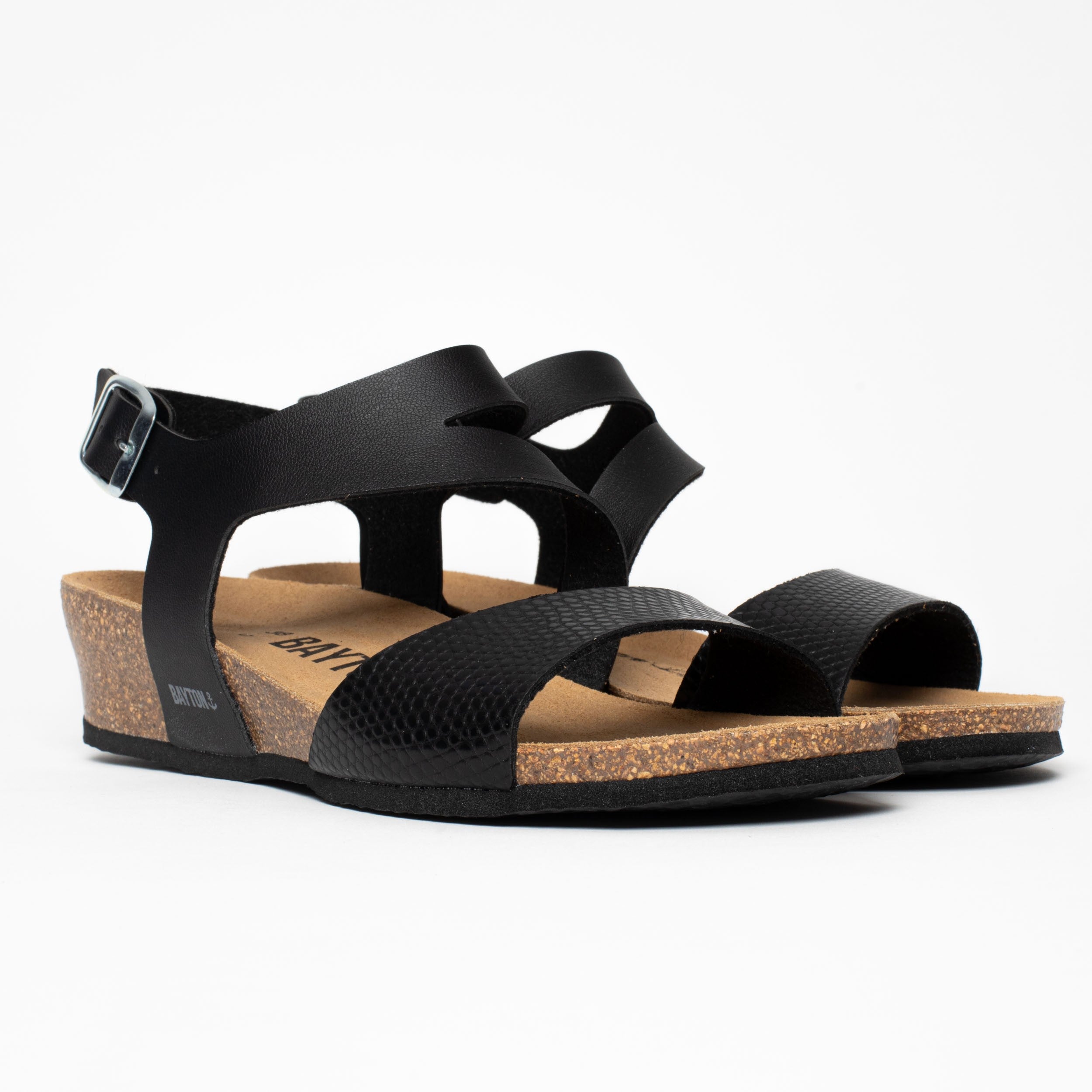 Reus Black Wedge and Semi-Wedge Sandals