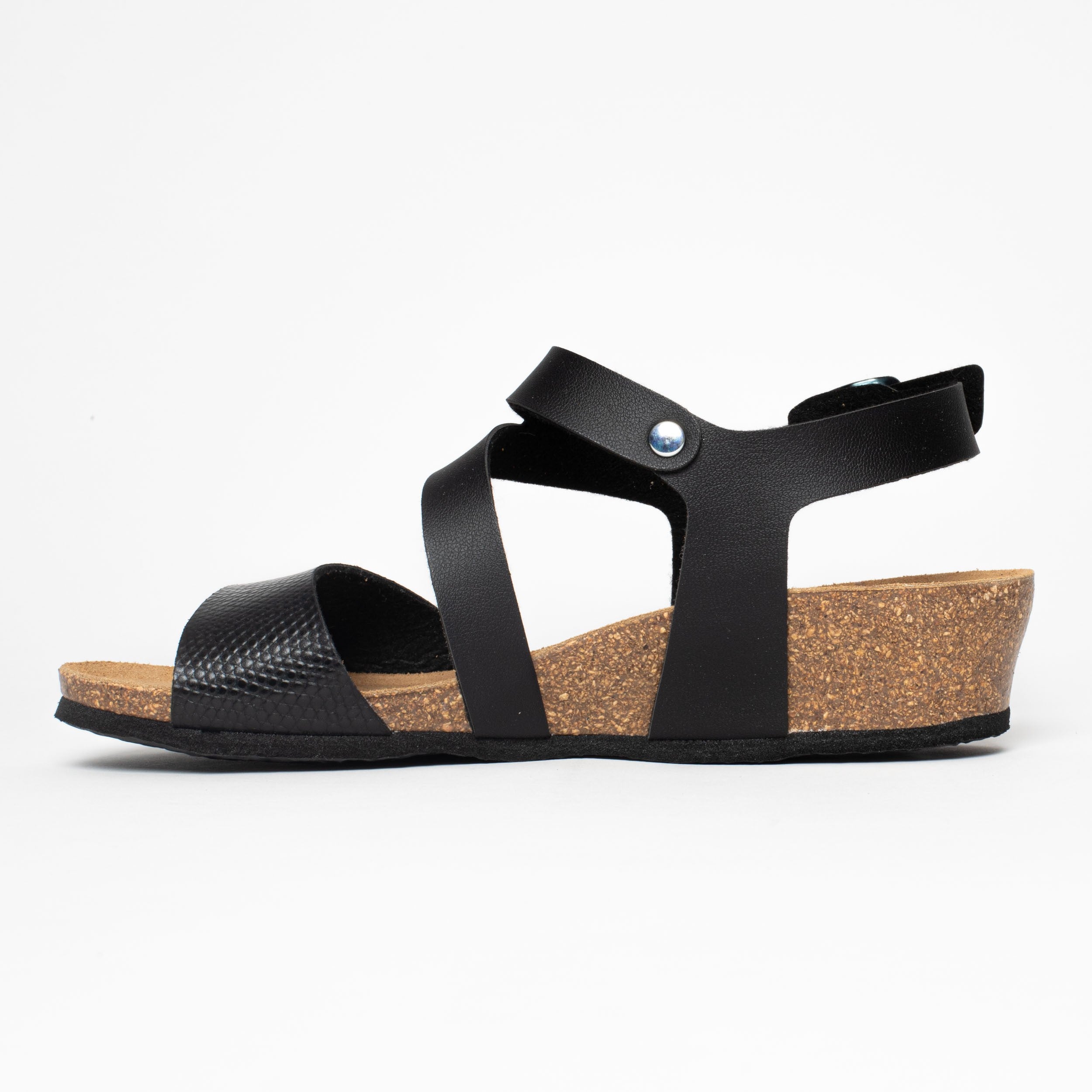 Reus Black Wedge and Semi-Wedge Sandals