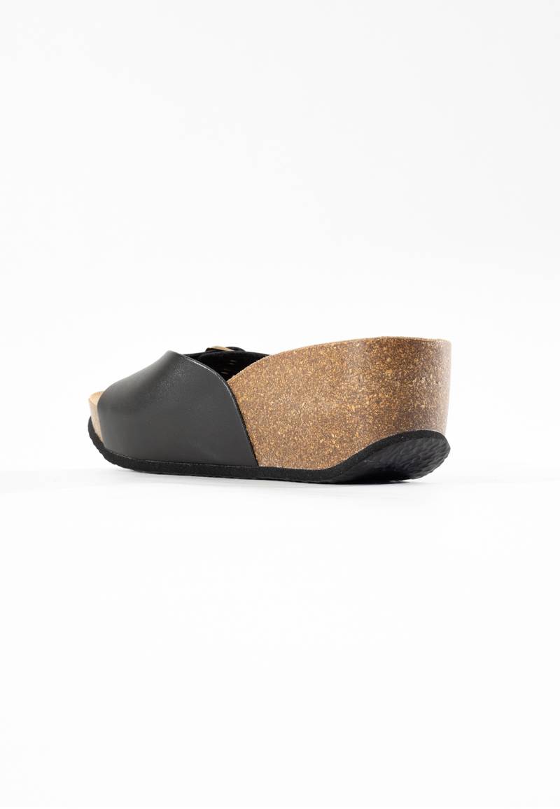 Luna Black Wedge and Semi-Wedge Sandals