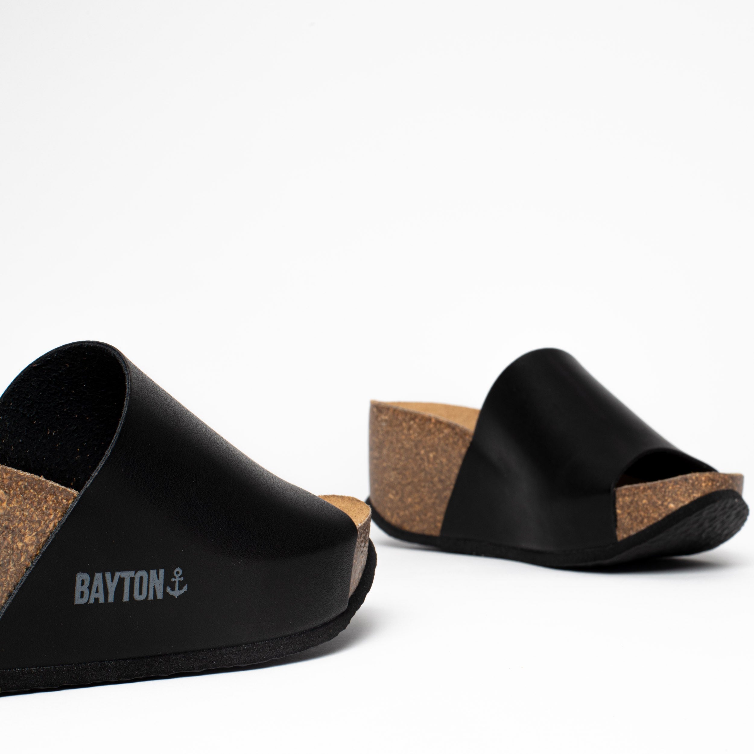 Fuerte Black Wedge and Semi-Wedge Sandals