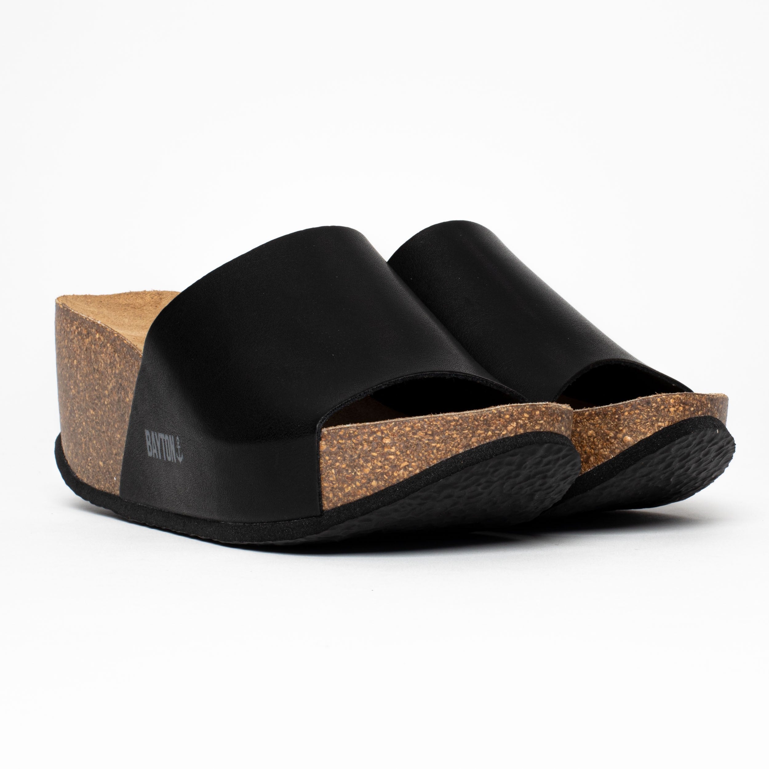 Fuerte Black Wedge and Semi-Wedge Sandals