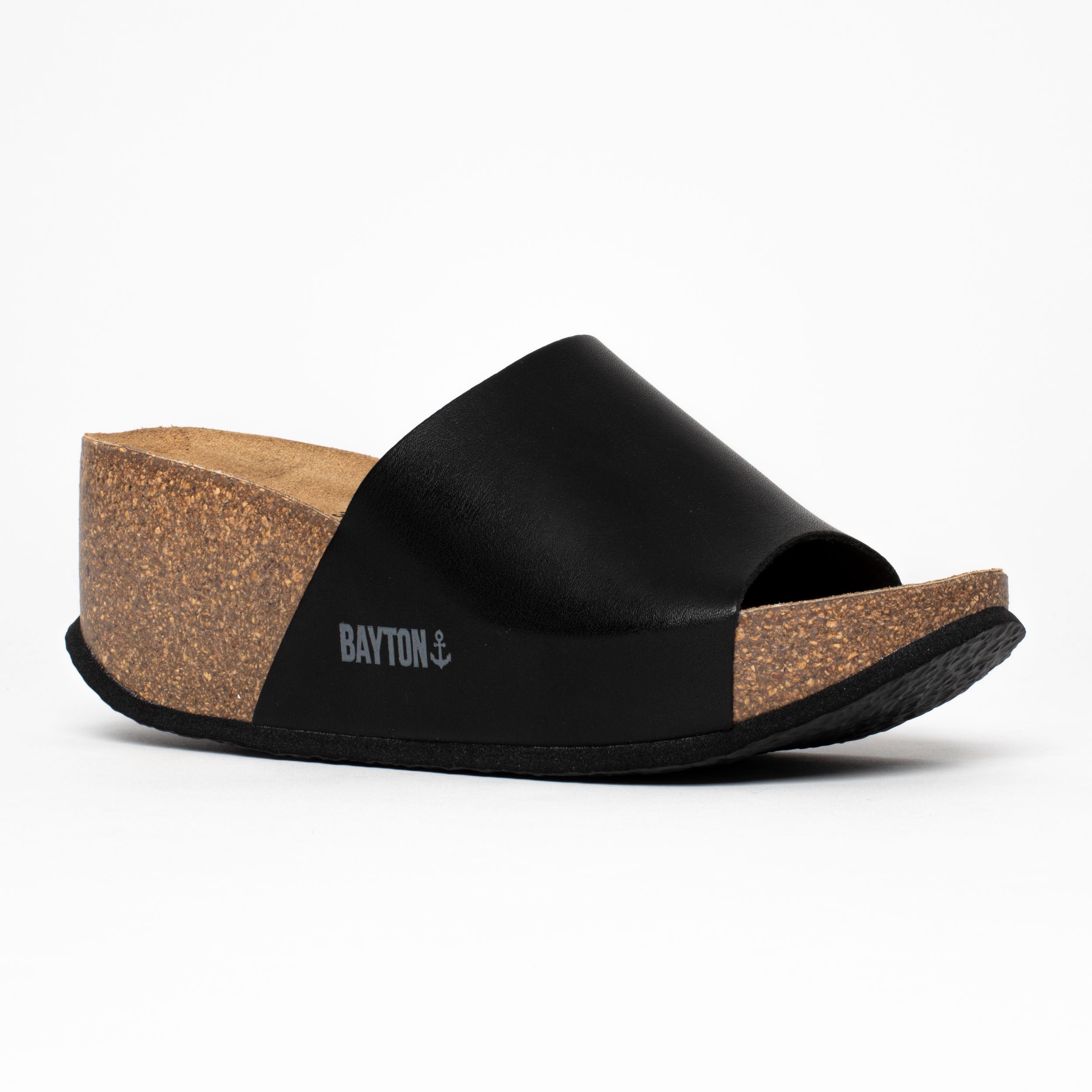 Fuerte Black Wedge and Semi-Wedge Sandals