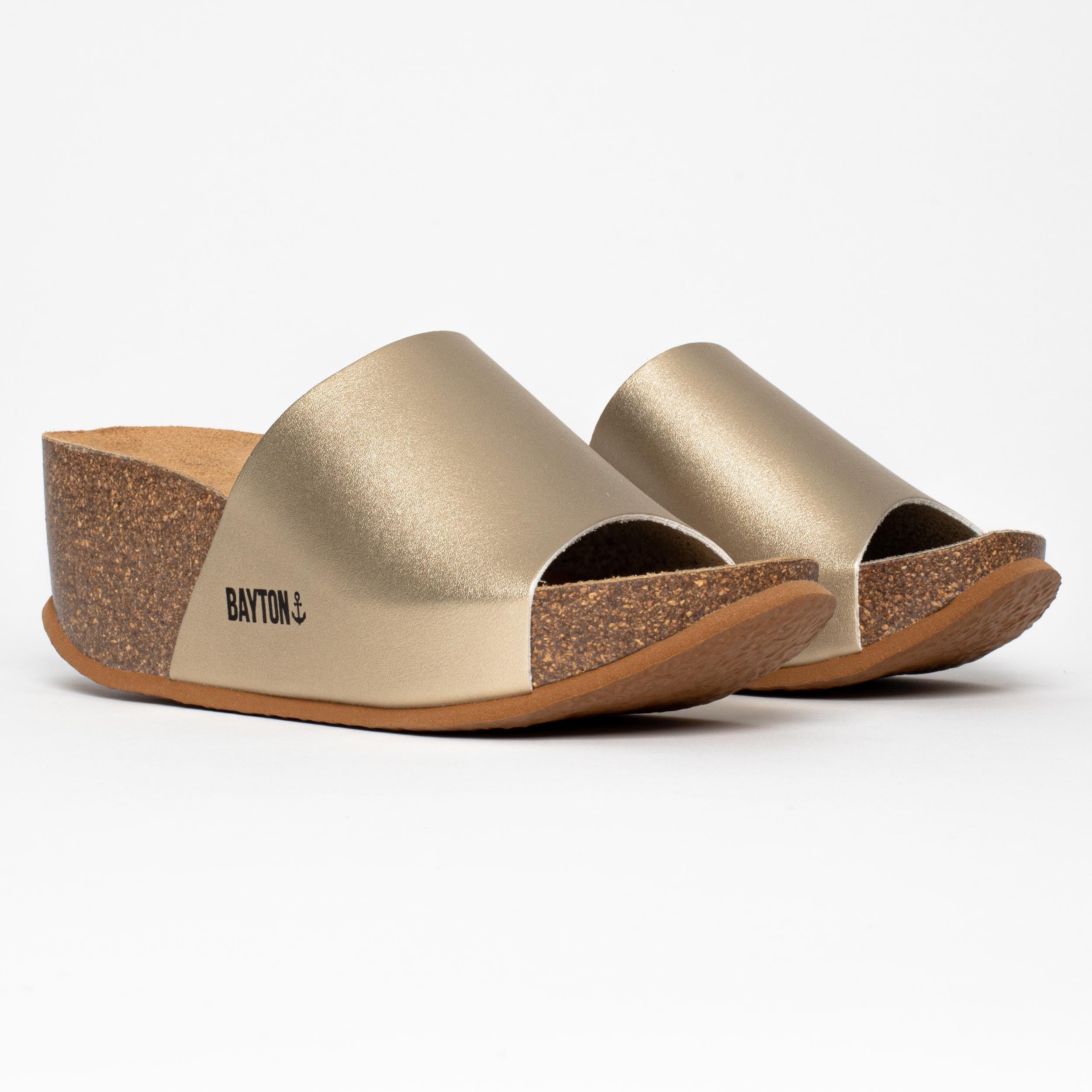 Fuerte Gold Wedge and Semi-Wedge Sandals