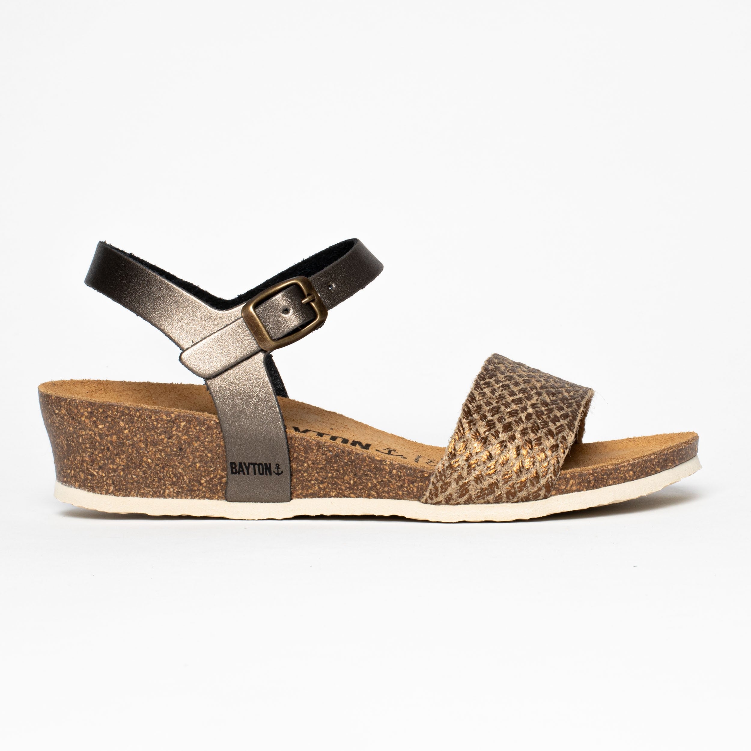 Leganes Bronze and Pewter Wedge and Semi-Wedge Sandals