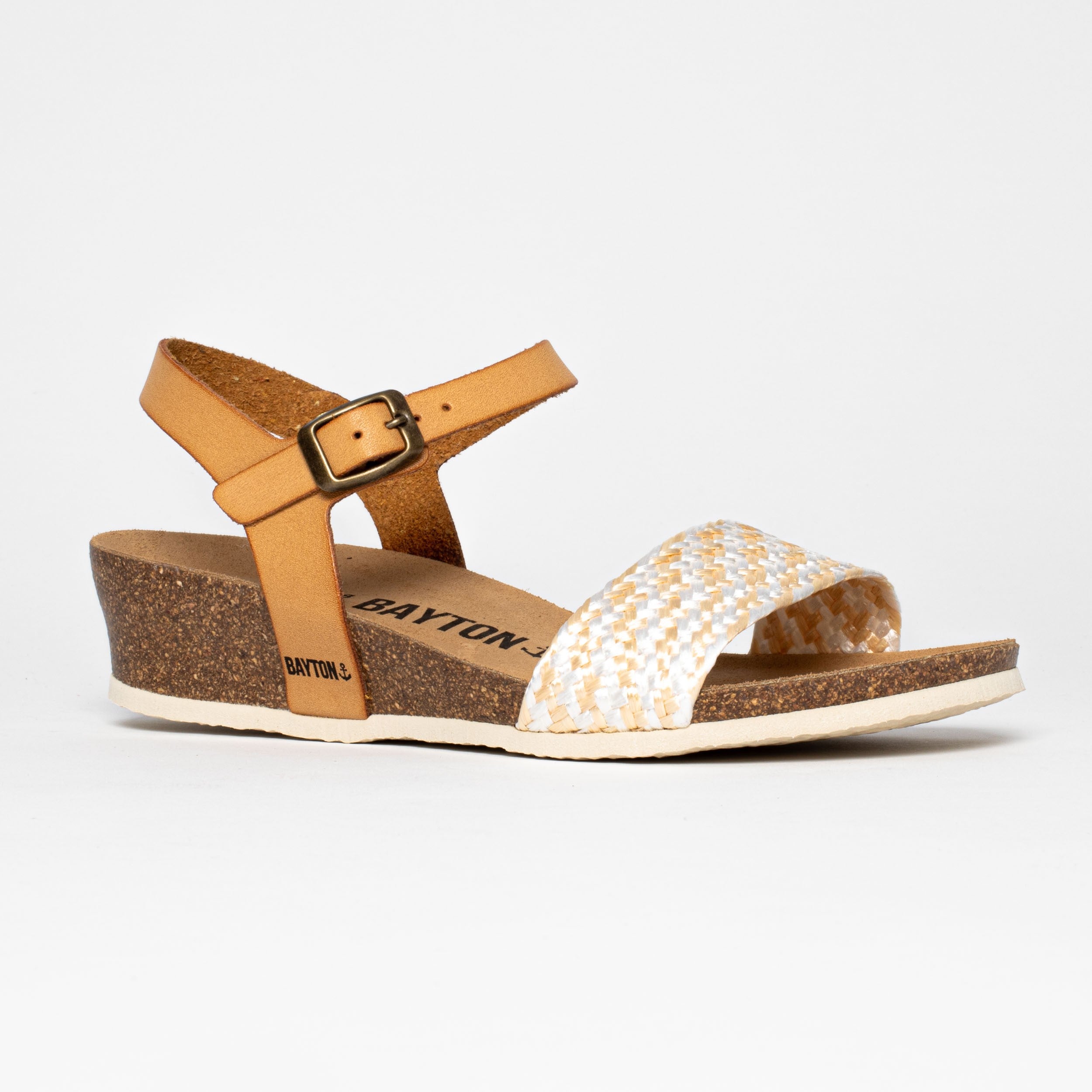 Leganes Tan and Gold Wedge and Semi-Wedge Sandals