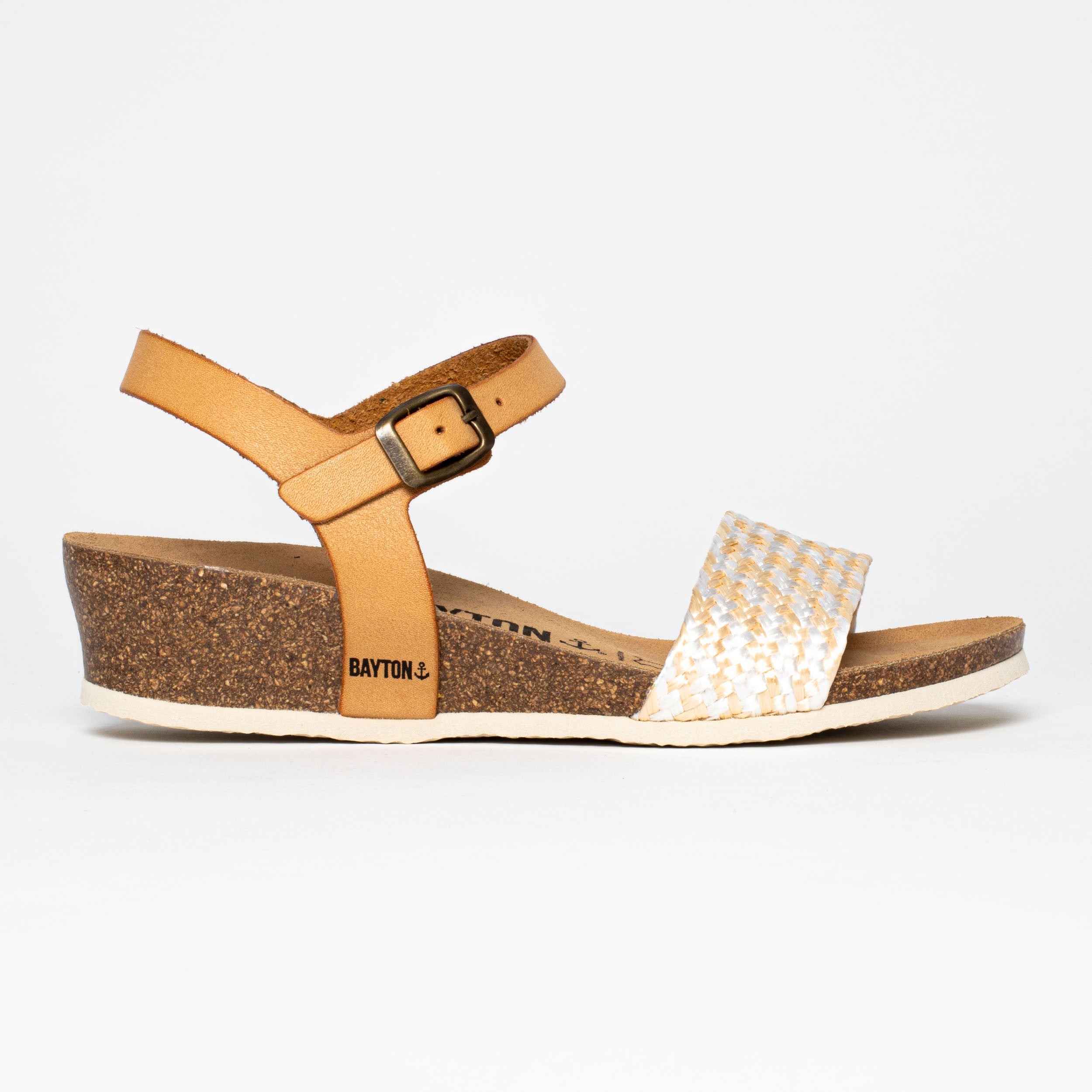 Leganes Tan and Gold Wedge and Semi-Wedge Sandals