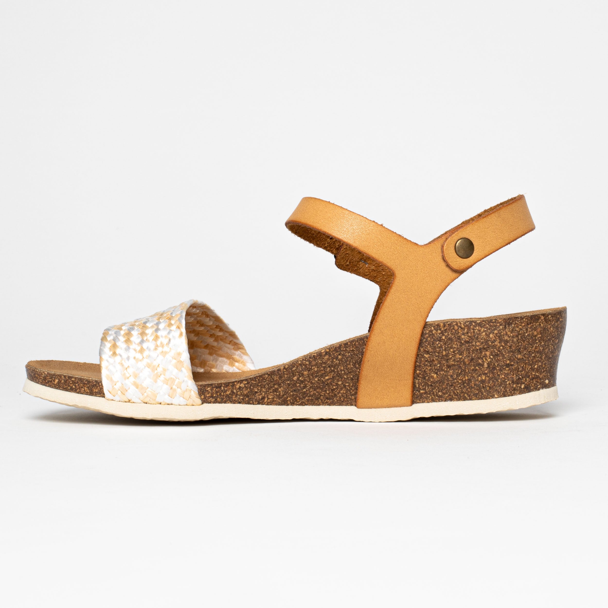 Leganes Tan and Gold Wedge and Semi-Wedge Sandals