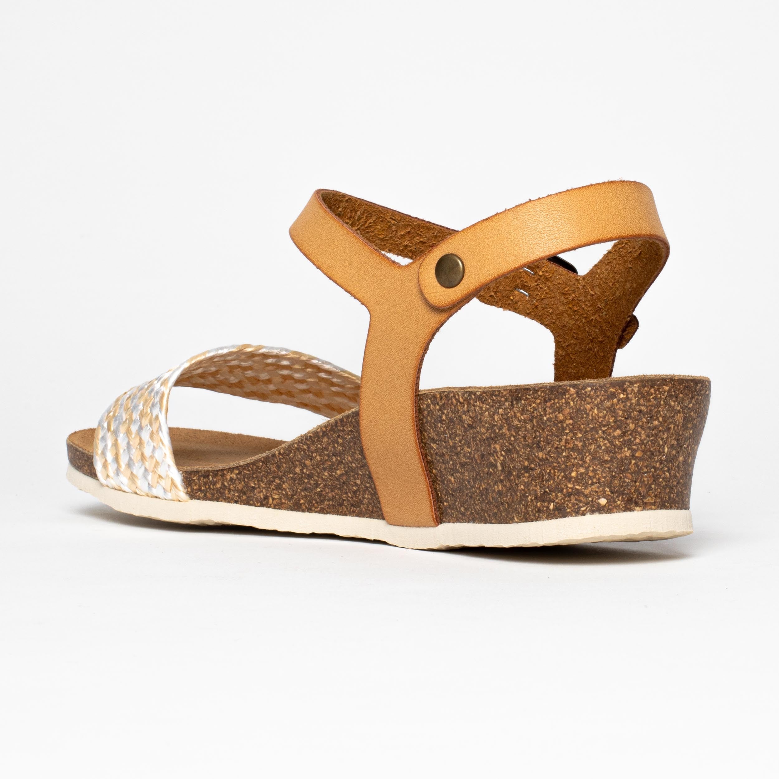 Leganes Tan and Gold Wedge and Semi-Wedge Sandals