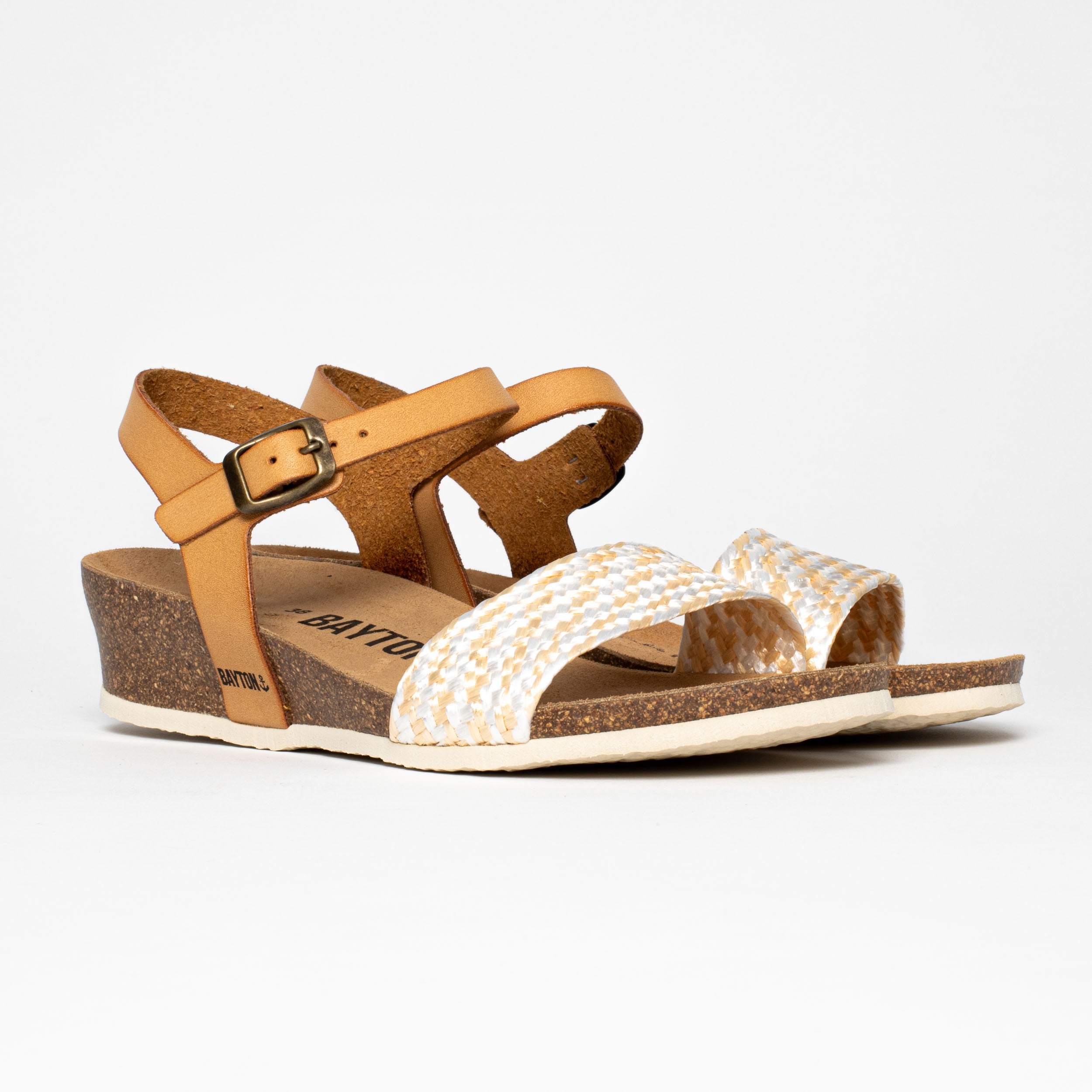 Leganes Tan and Gold Wedge and Semi-Wedge Sandals