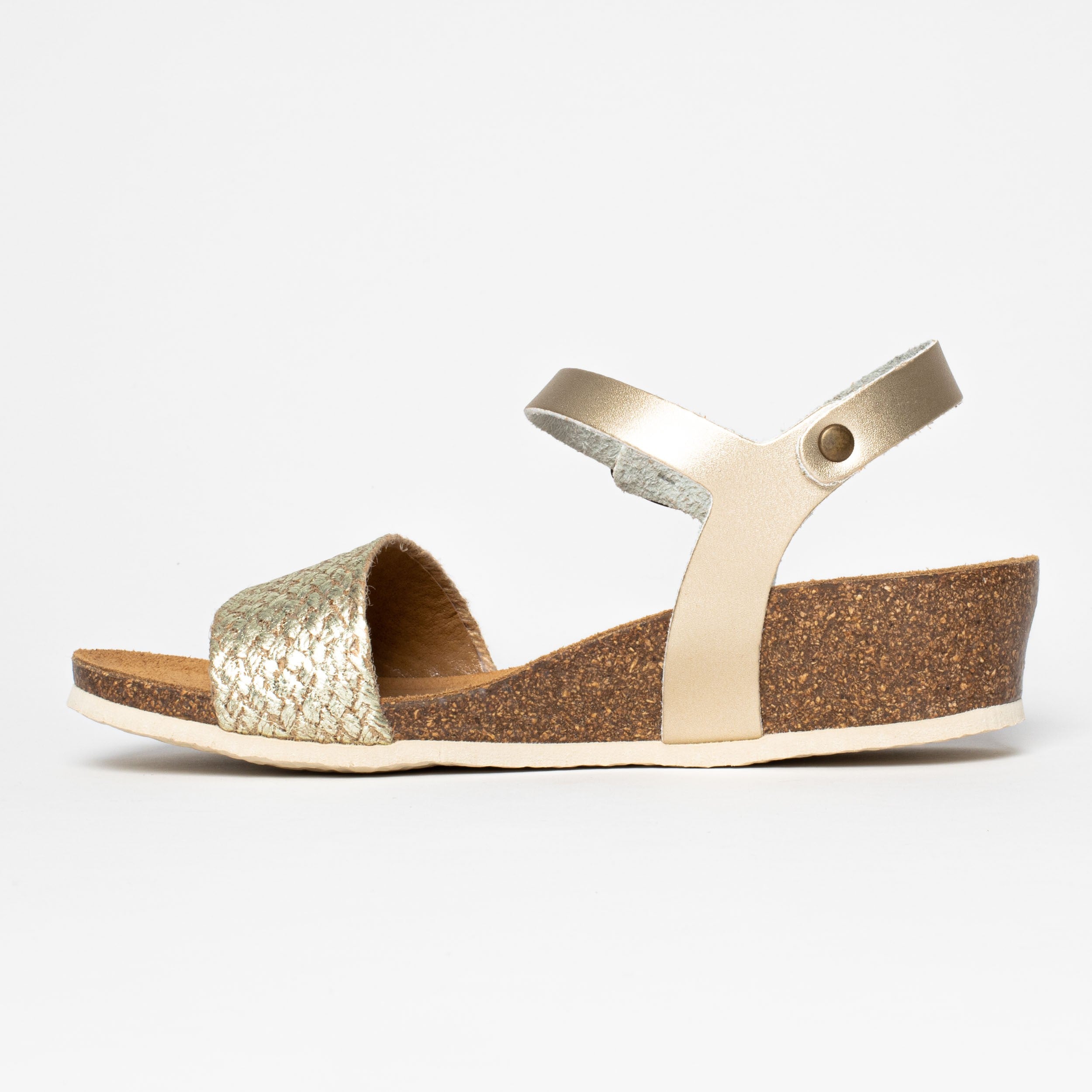 Leganes Light Gold Wedge and Semi-Wedge Sandals