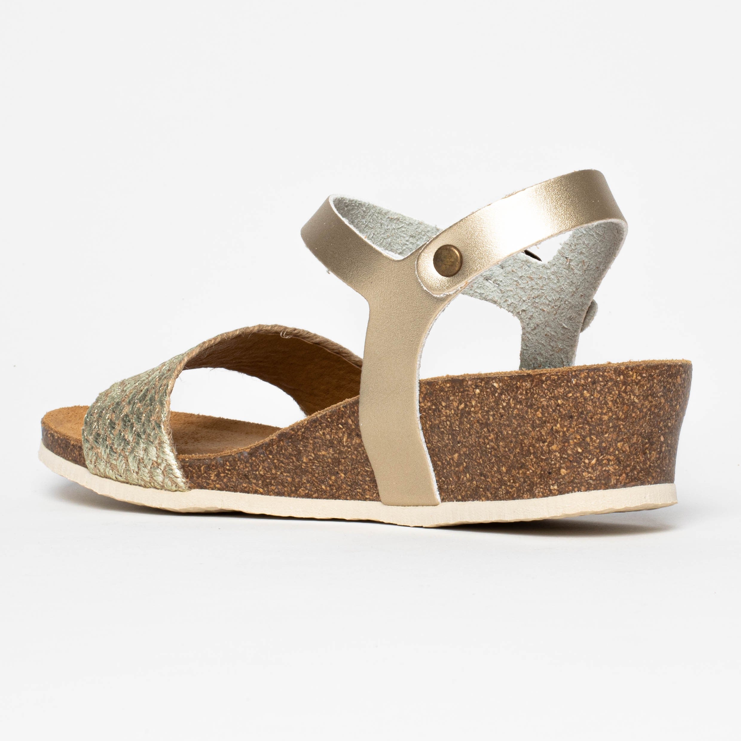 Leganes Light Gold Wedge and Semi-Wedge Sandals