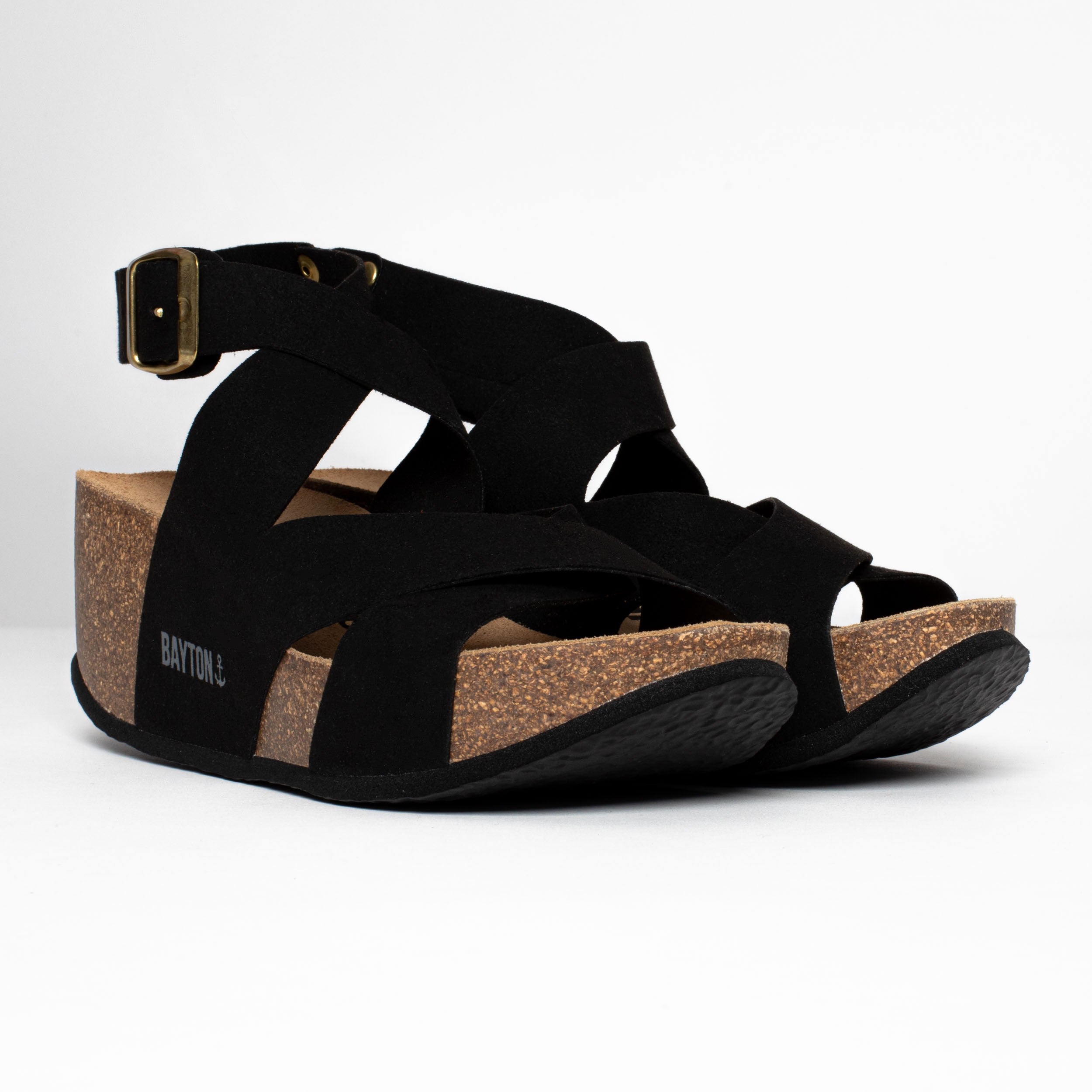 Murcia Black Wedge and Semi-Wedge Sandals