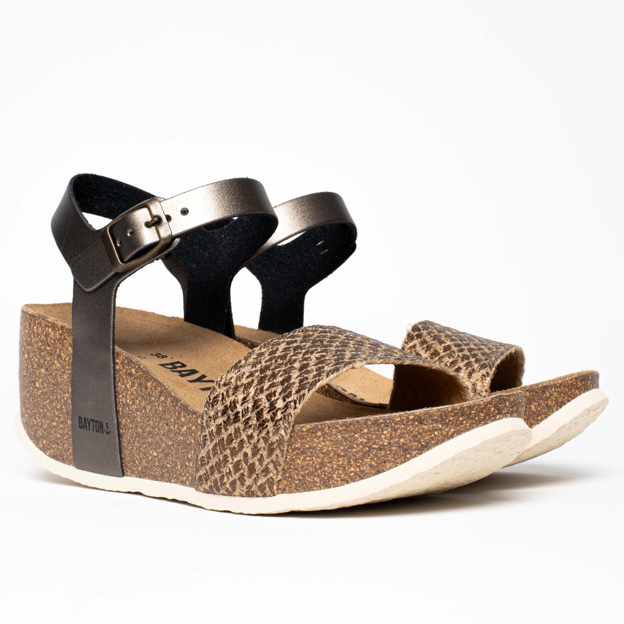 Sandalias Toledo Cuña Y Semicuña Bronce Y Peltre