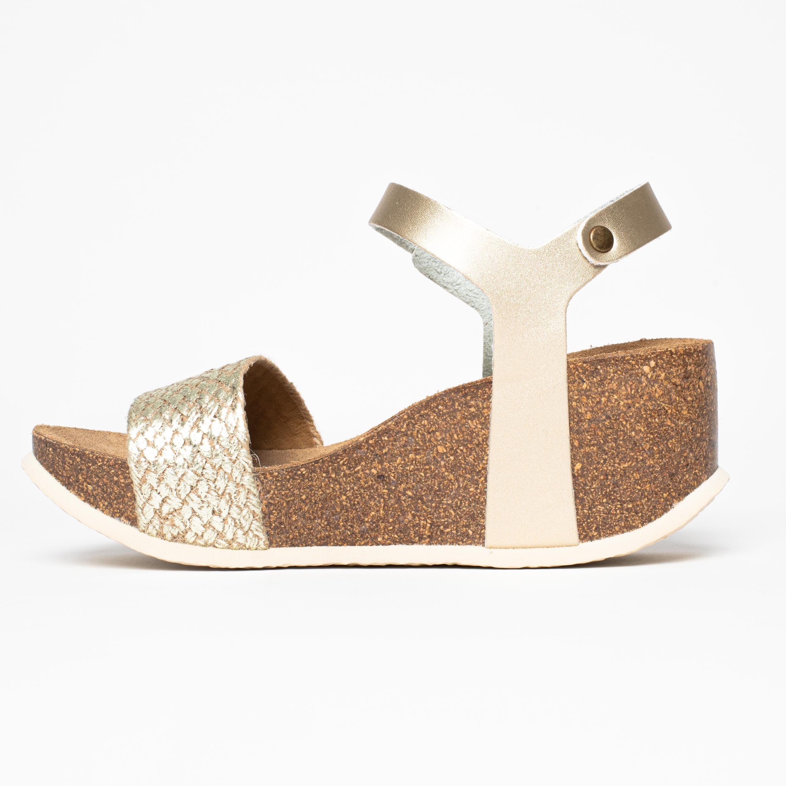 Toledo Light Gold Wedge and Semi-Wedge Sandals