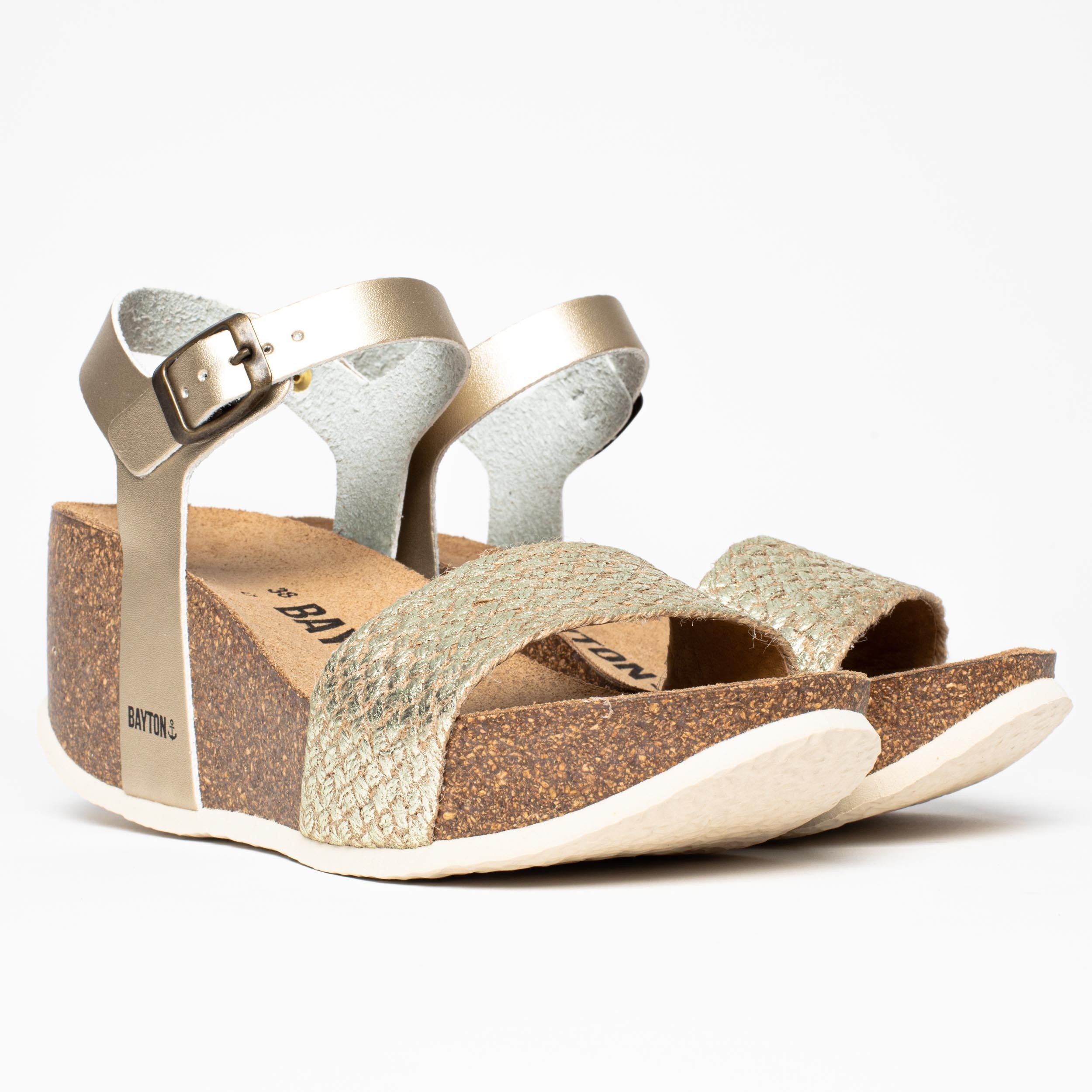 Toledo Light Gold Wedge and Semi-Wedge Sandals