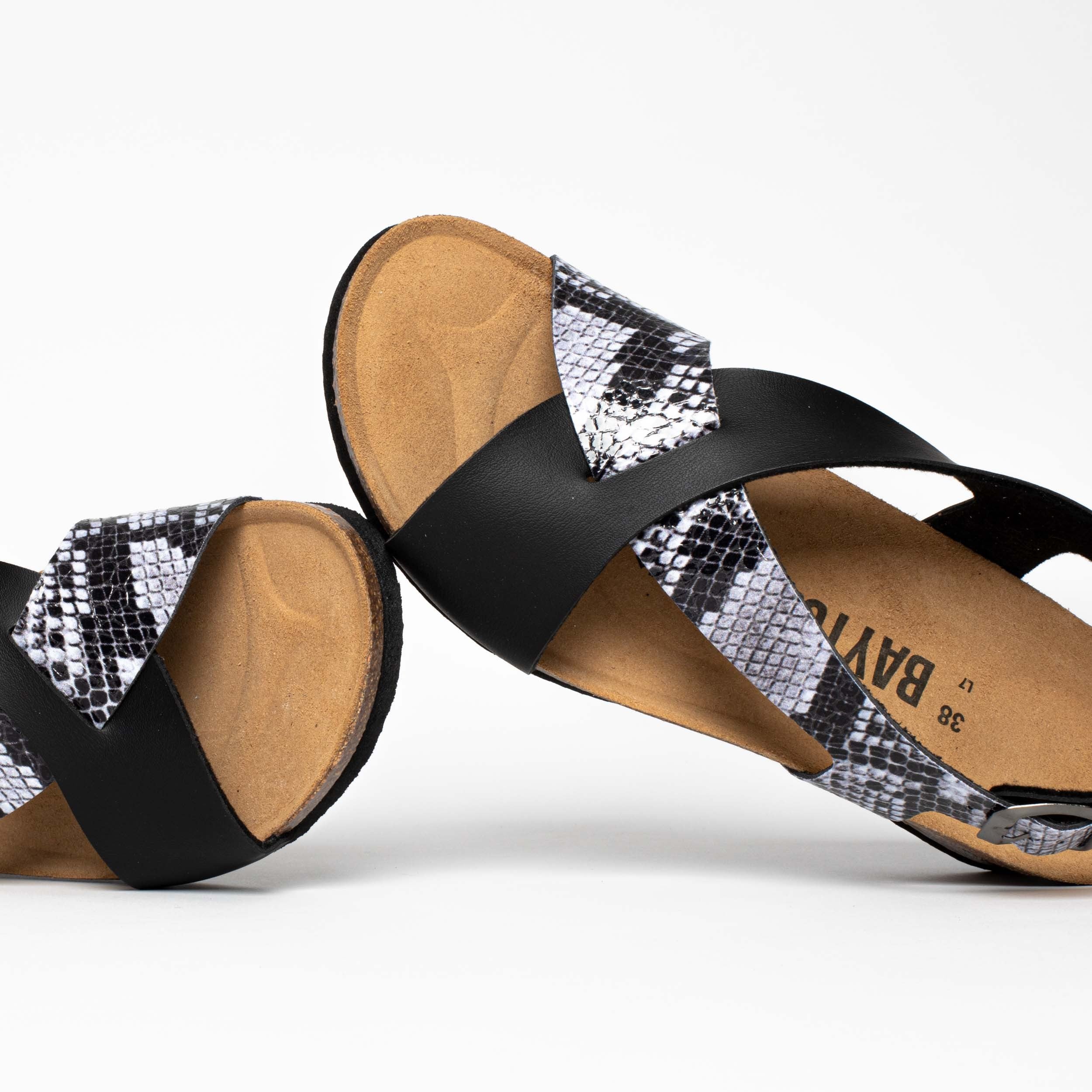 Salamanca Black Wedge and Semi-Wedge Sandals