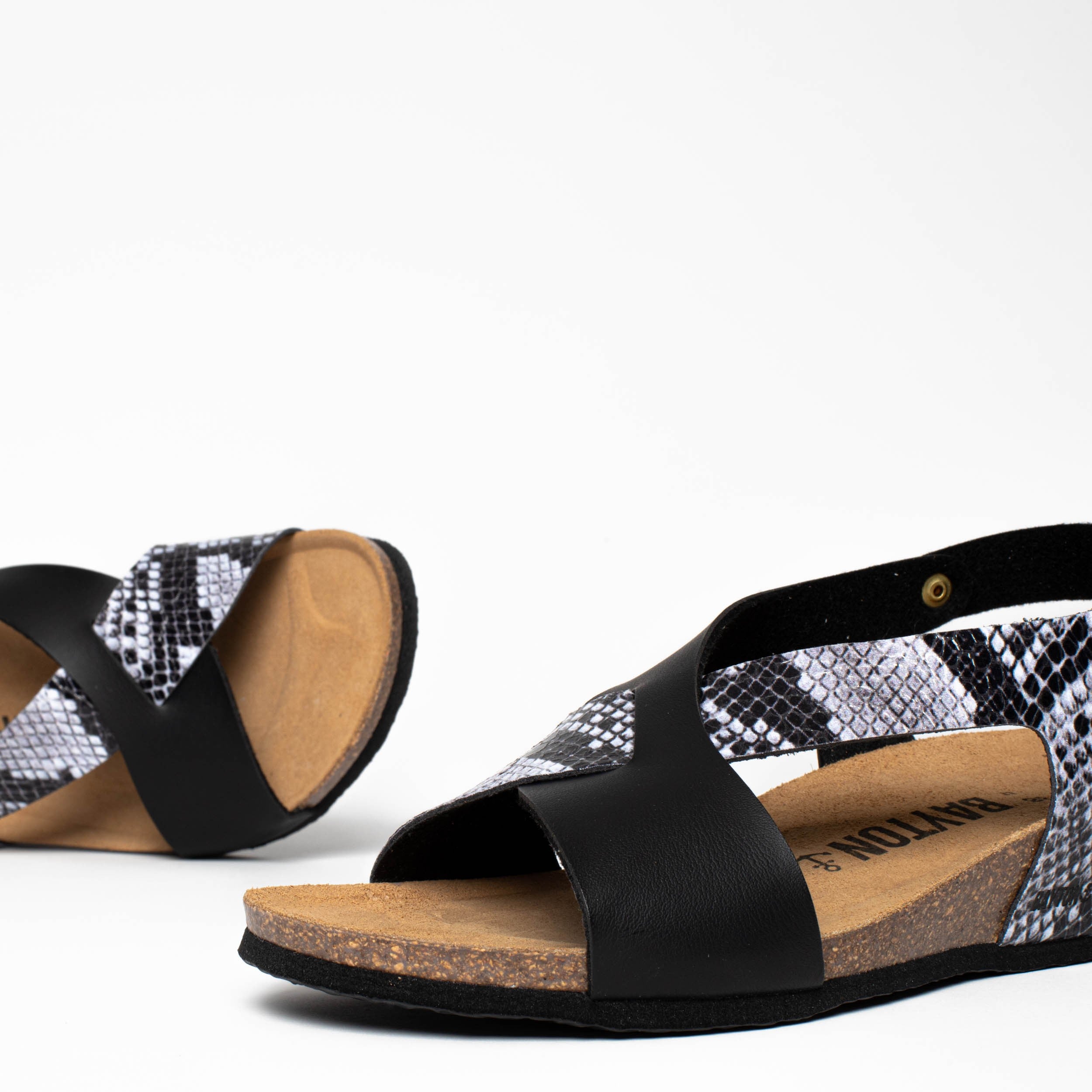 Salamanca Black Wedge and Semi-Wedge Sandals